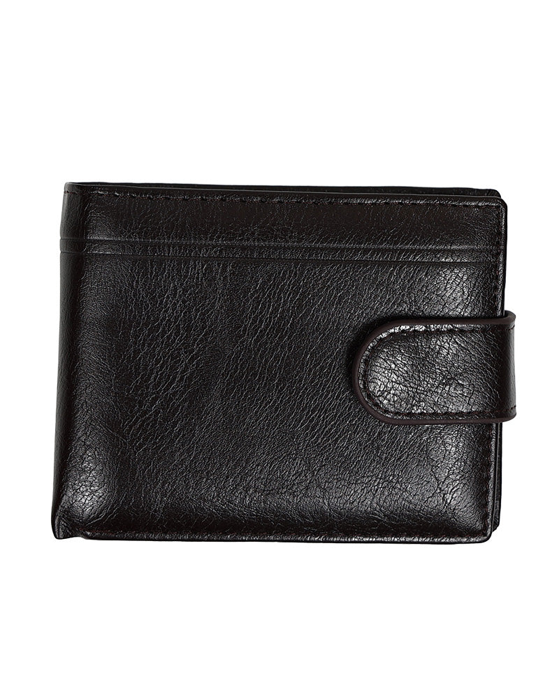 Black Faux Leather Indent Wallet