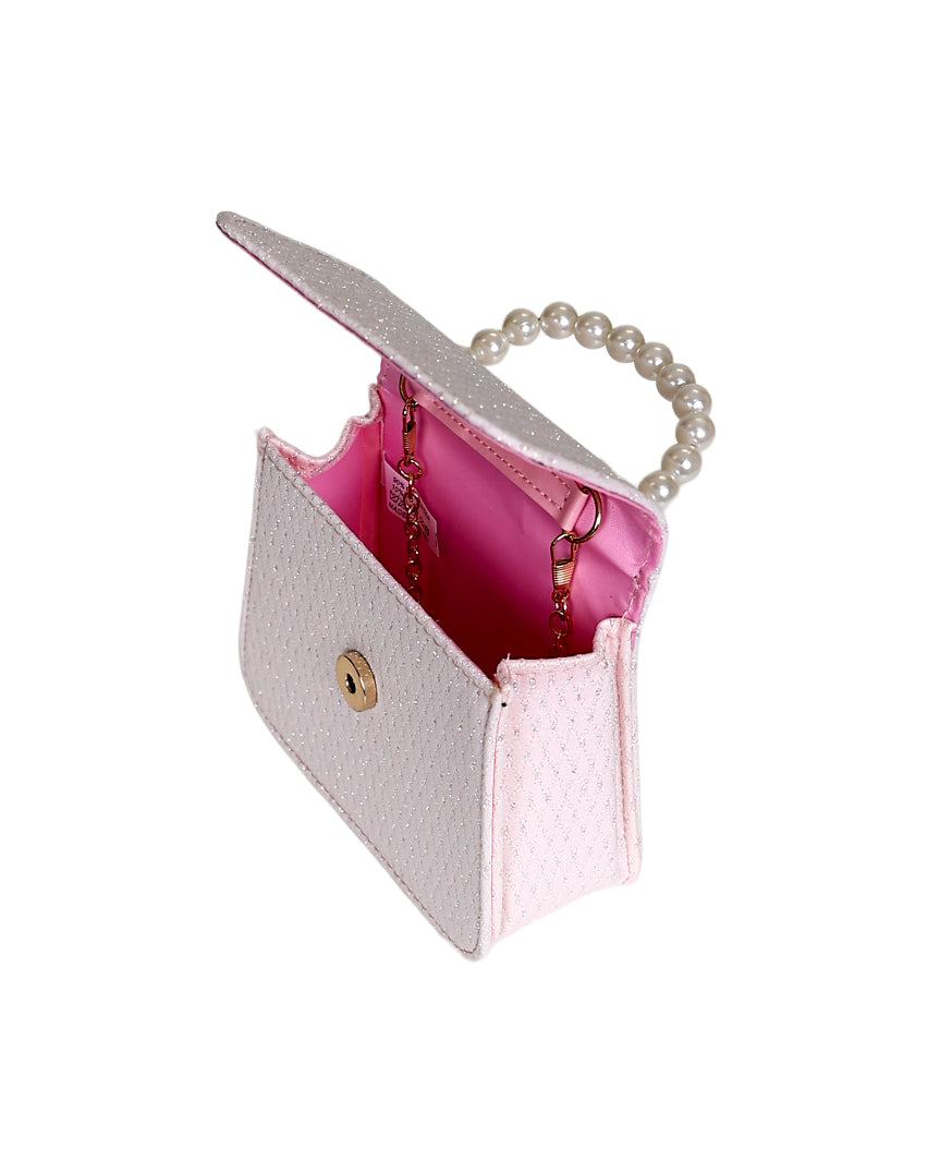 Pink Glitter Diamond Style Handbag