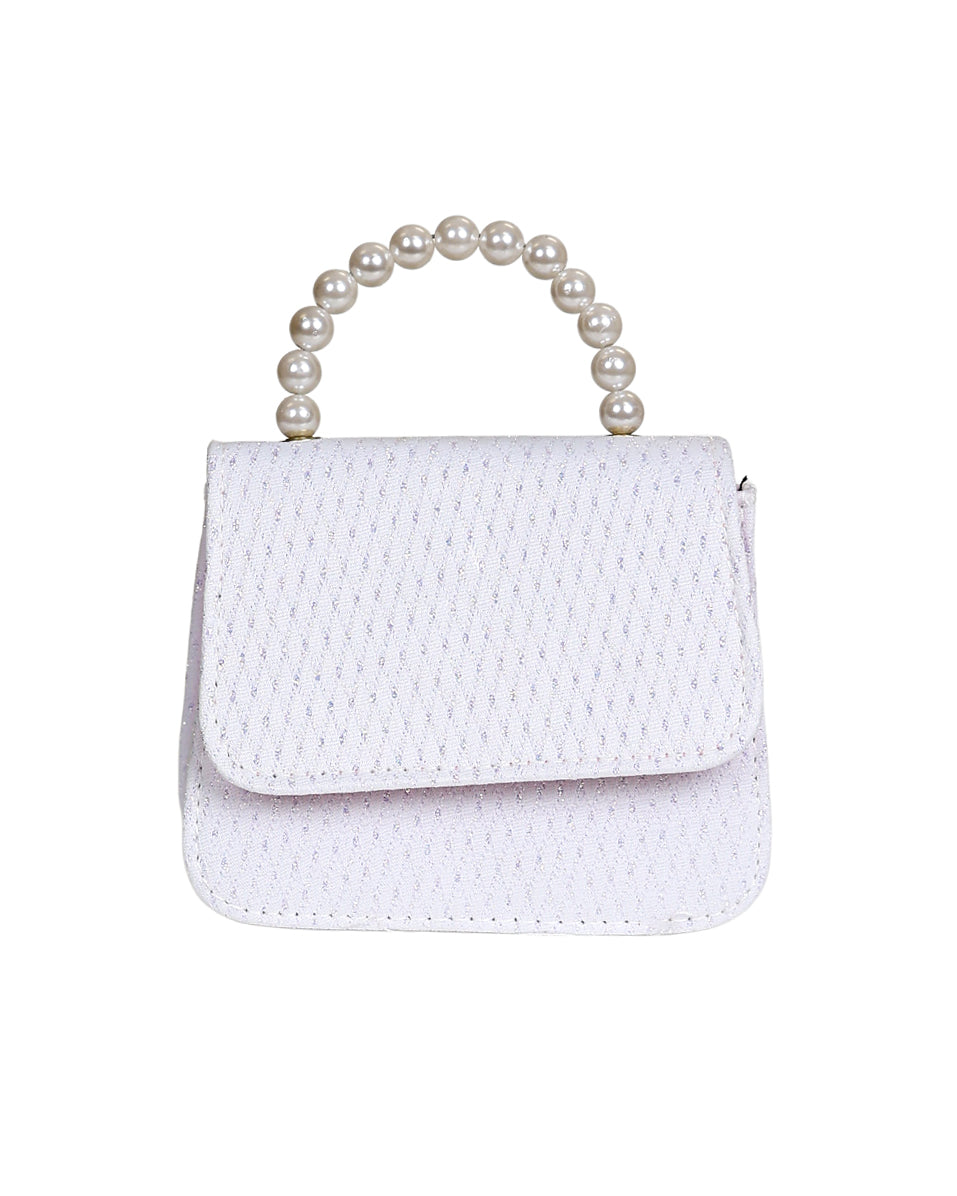 White Glitter Diamond Style Handbag