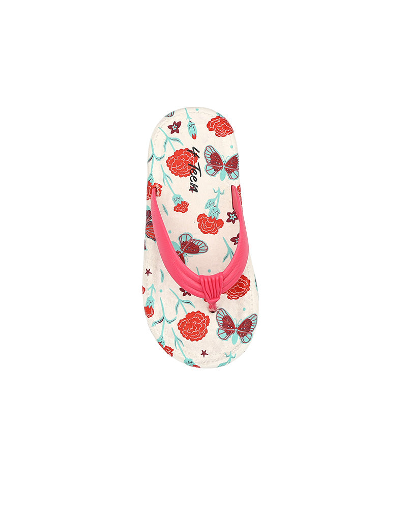 Girls Chunky Floral Print Flip Flop