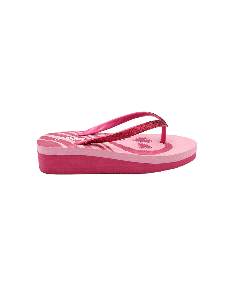 Girls Heart Detail Wedge Thong Sandal