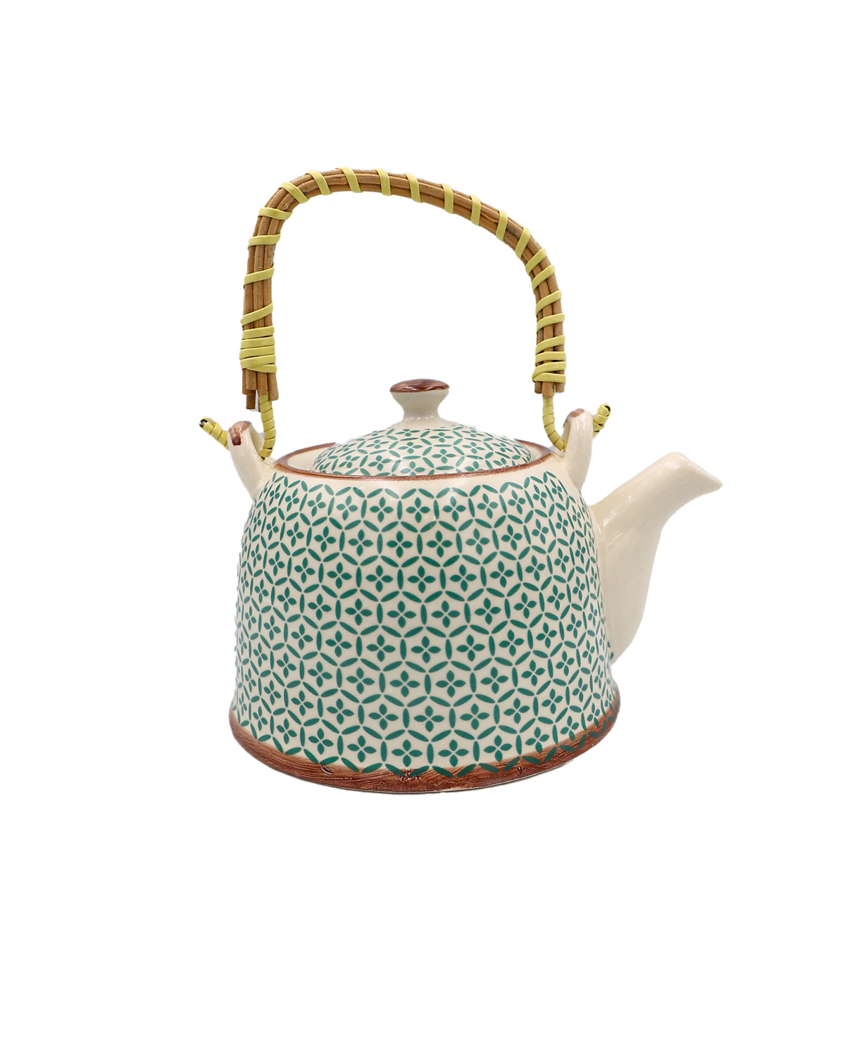 Geometric Duck Egg Ceramic Teapot