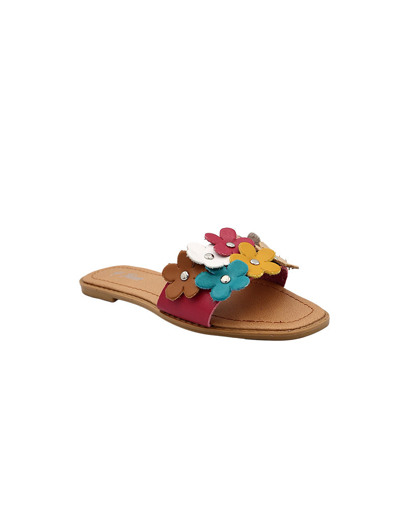 Girls Multi Flower Band Detail Mule