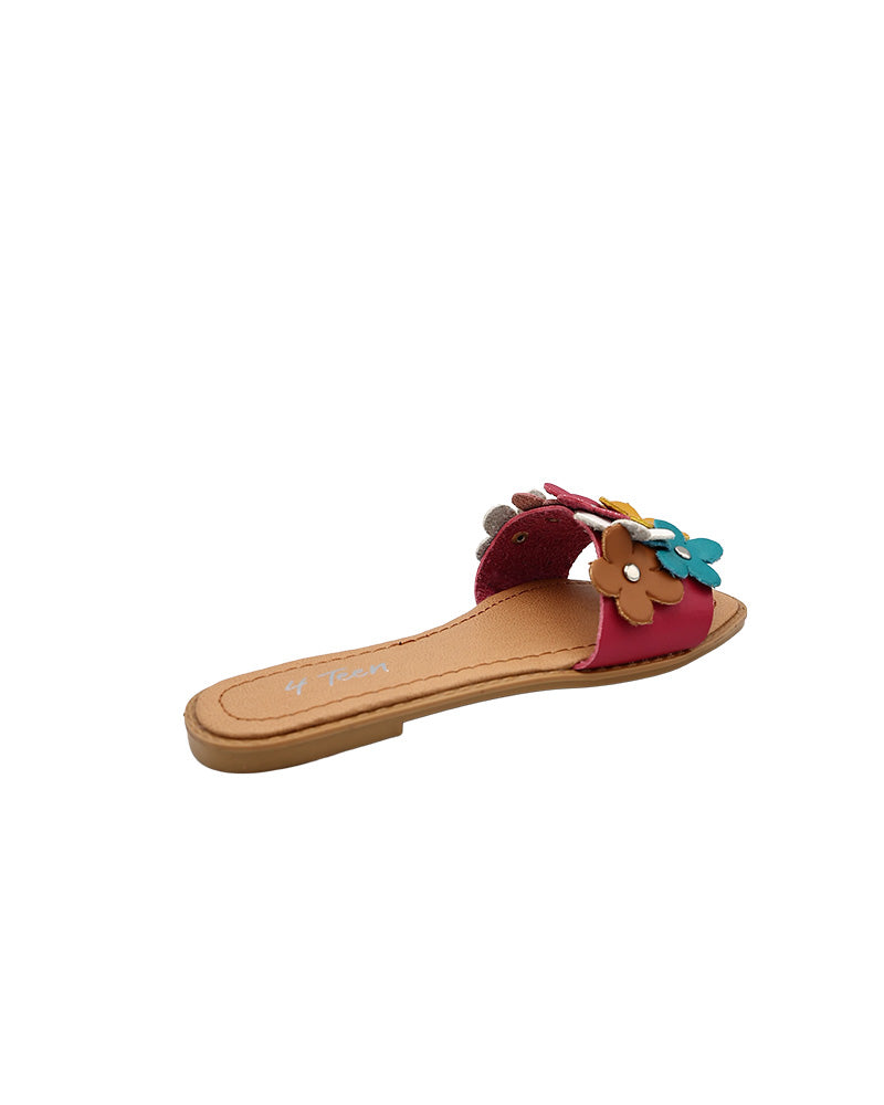 Girls Multi Flower Band Detail Mule