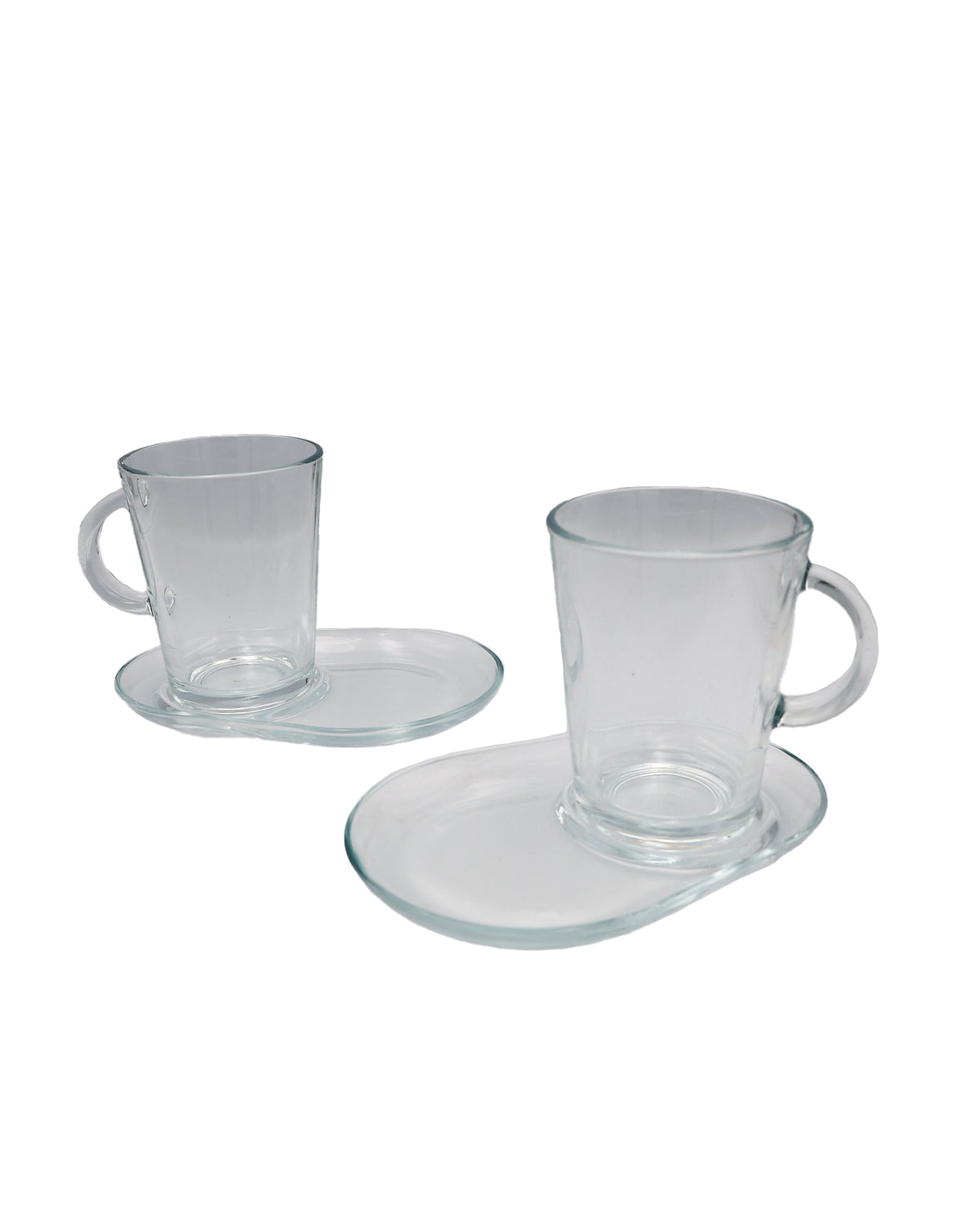 Glass Tribeca Mug & Saucers Sets