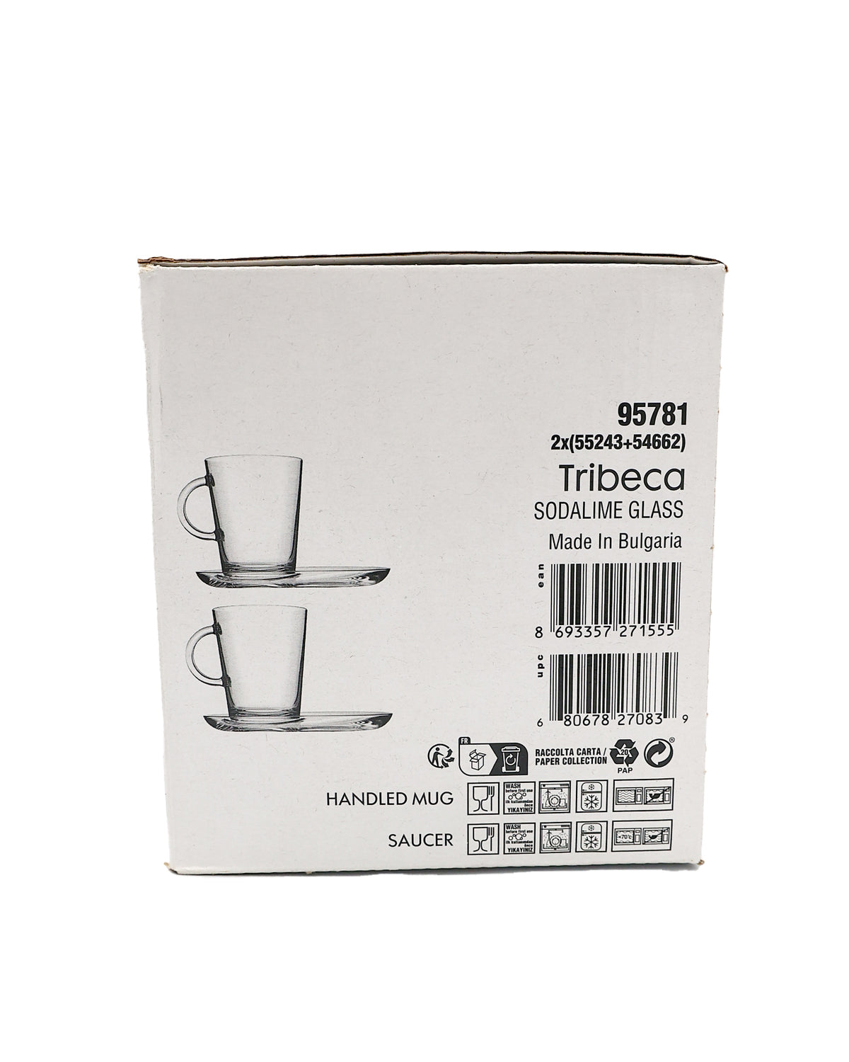 Glass Tribeca Mug & Saucers Sets
