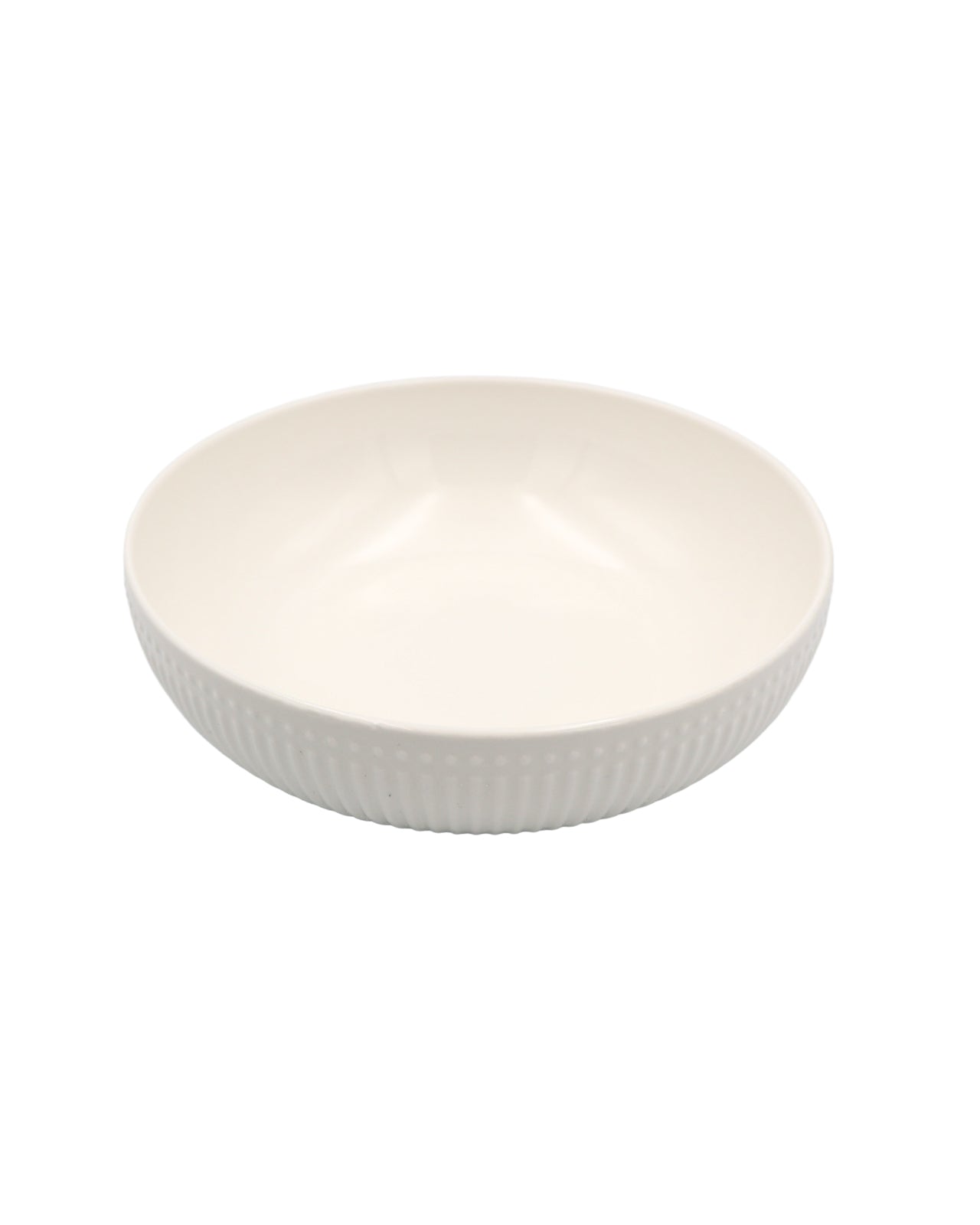 Dotty Ribbed White Bowl