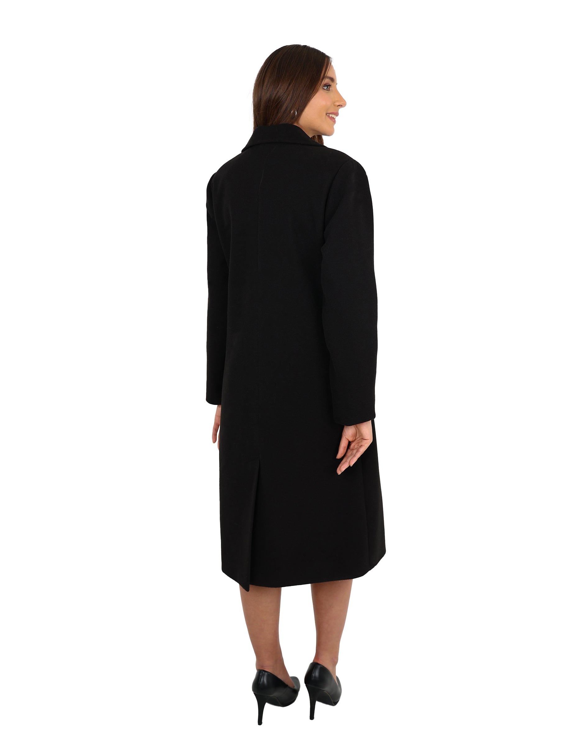 Black Lined Melton Coat