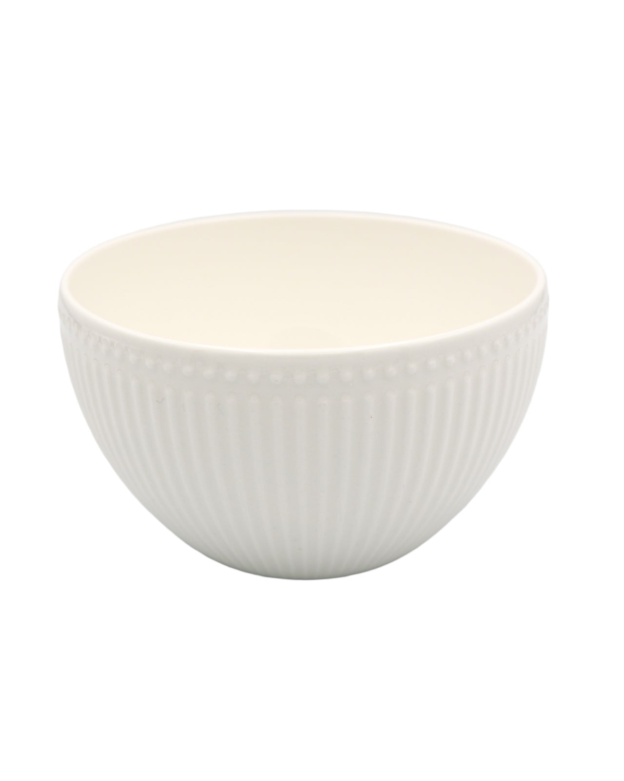 Dotty Rib White Dessert Bowl