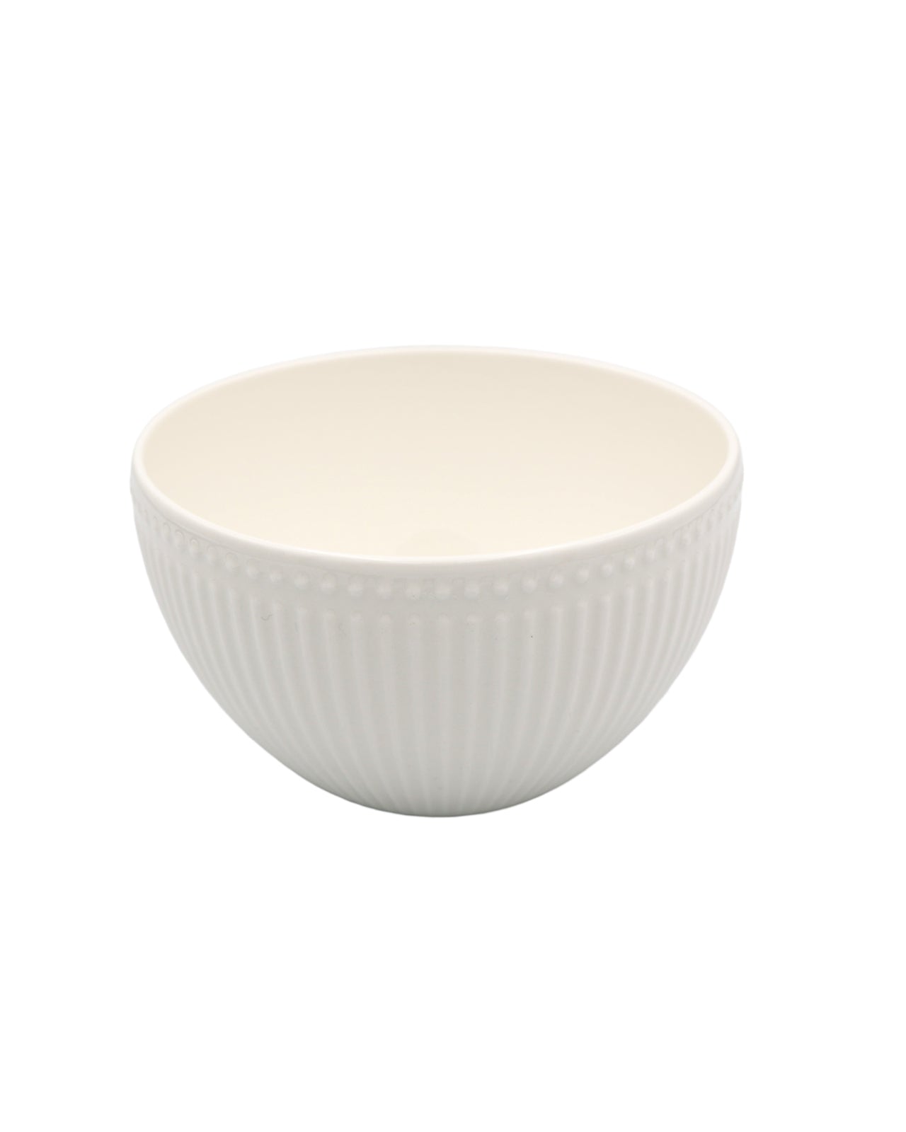 Dotty Rib White Dessert Bowl