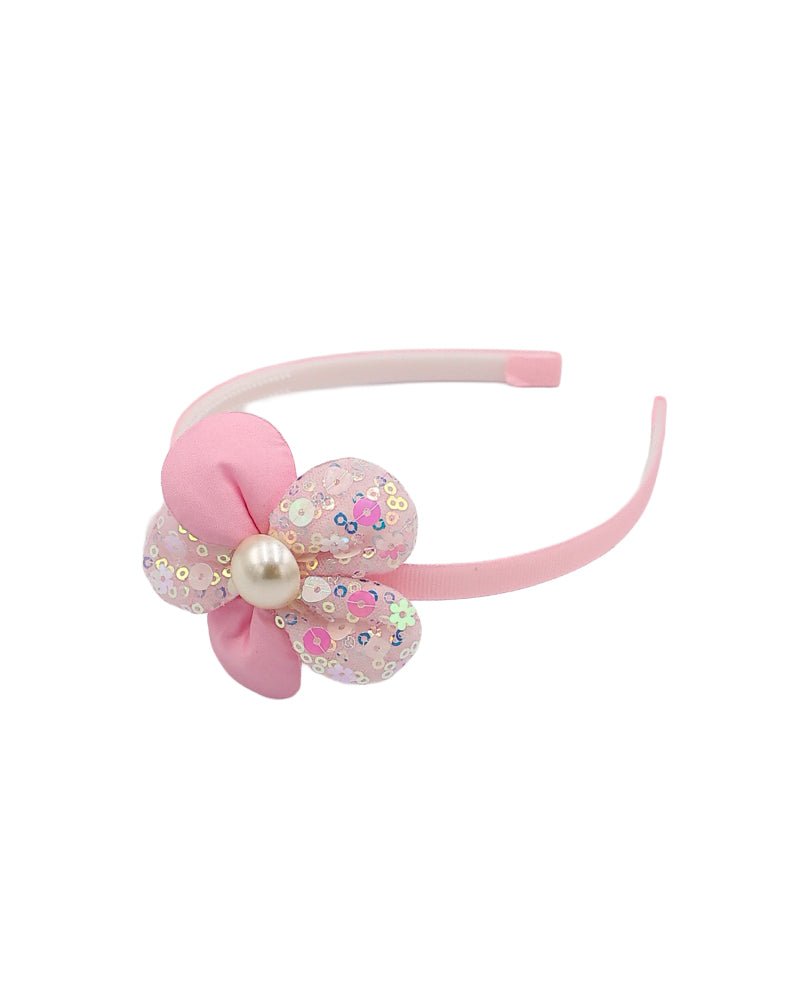 Pink Sequin Daisy Alice Band