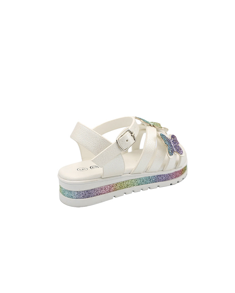 Girls Shimmer Butterfly Detail Cleated Sandal