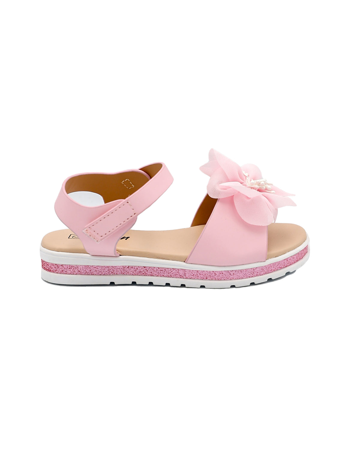 Girls Flower Detail Cleated Glitter Sandal