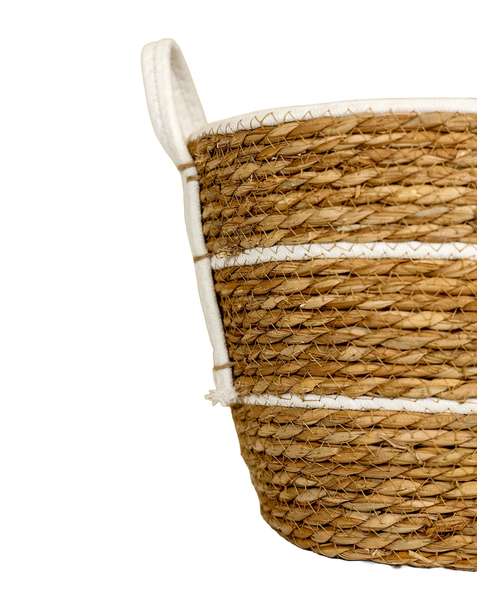 Large White Cotton Inset Tubby Bulrush Basket