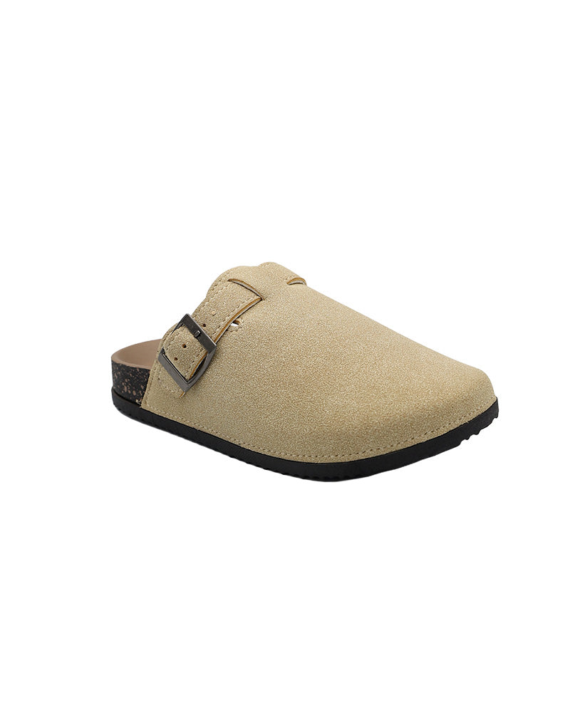Girls Stone Closed Toe Buckle Detail Mule