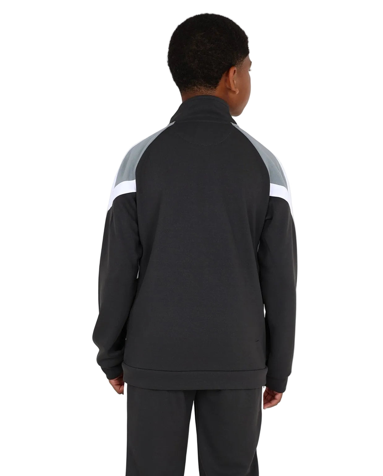 Long Sleeve Charcoal Colour Block Zip Up Track Jacket
