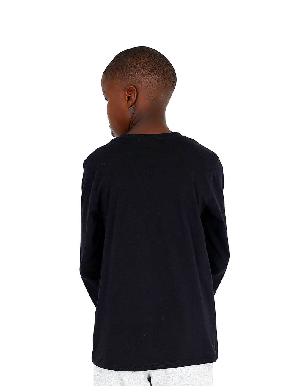 Black Long Sleeve Cotton Crew Neck T-Shirt