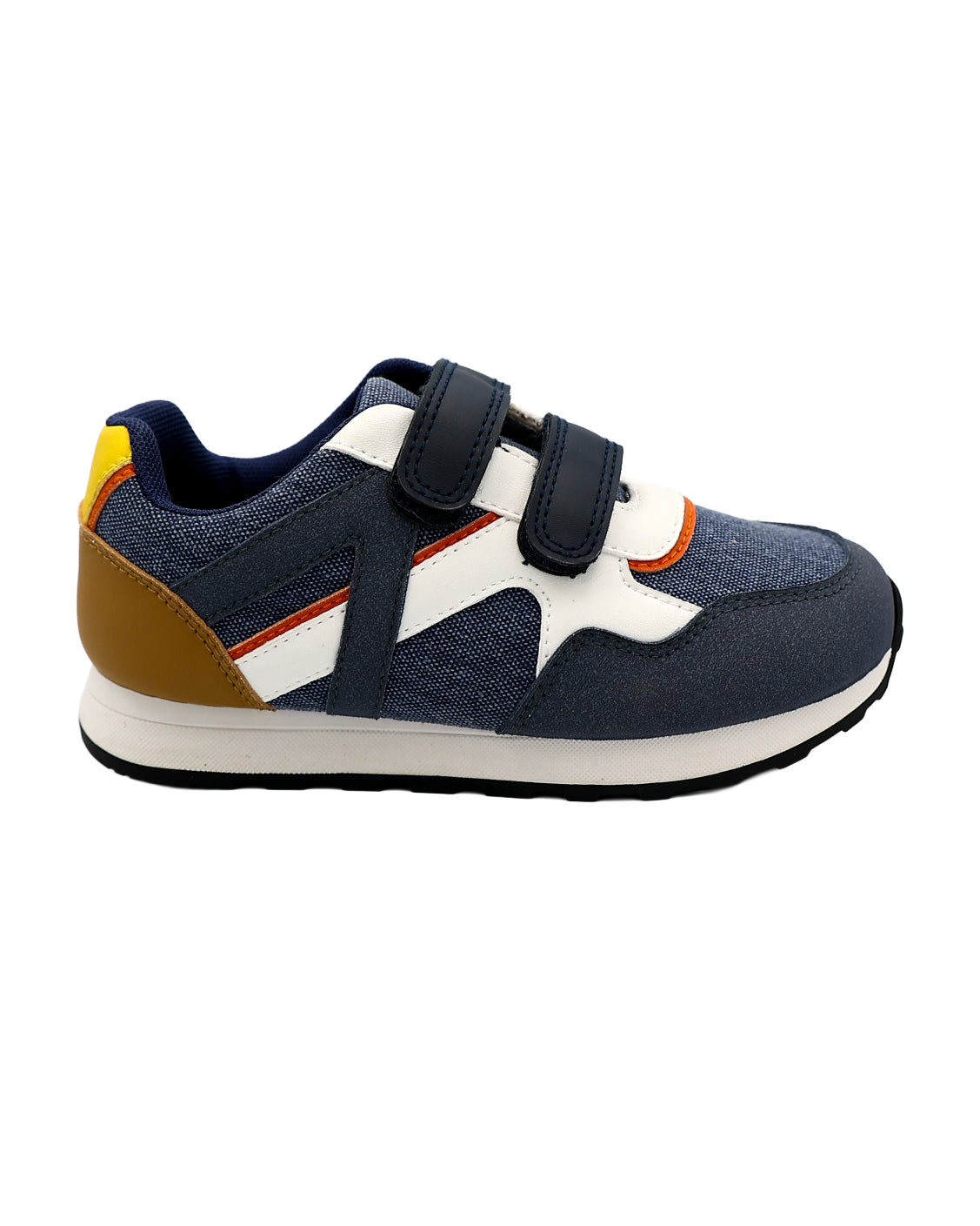Boys Blue Colour Block Velcro Sneakers