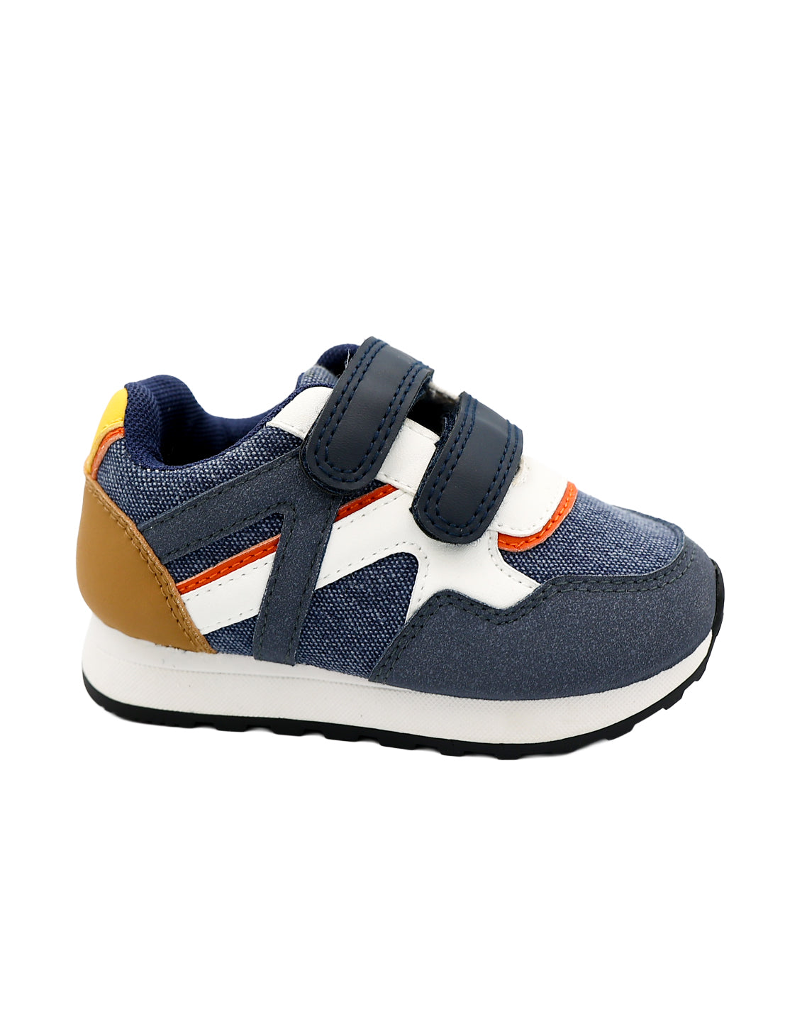 Boys Blue Colour Block Velcro Sneaker
