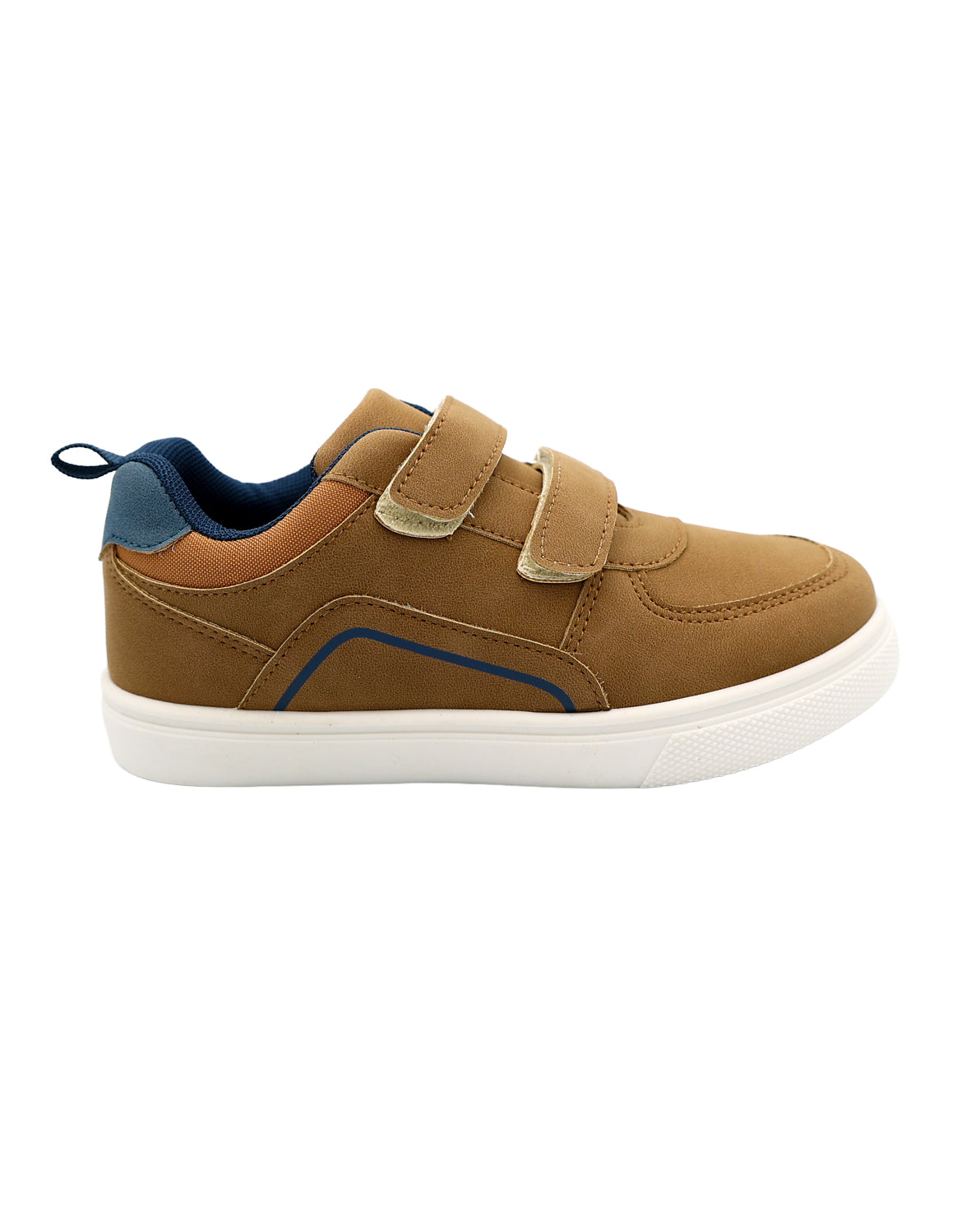 Boys Double Velcro Tan Sneaker