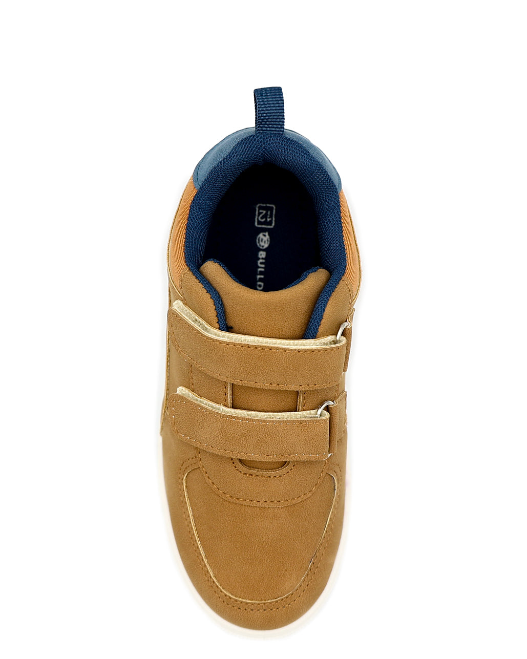 Boys Double Velcro Tan Sneaker