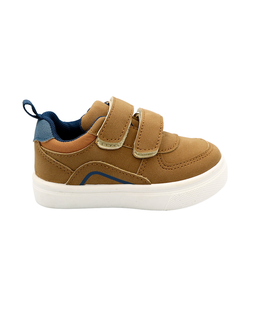 Boys Tan Double Velcro Sneakers