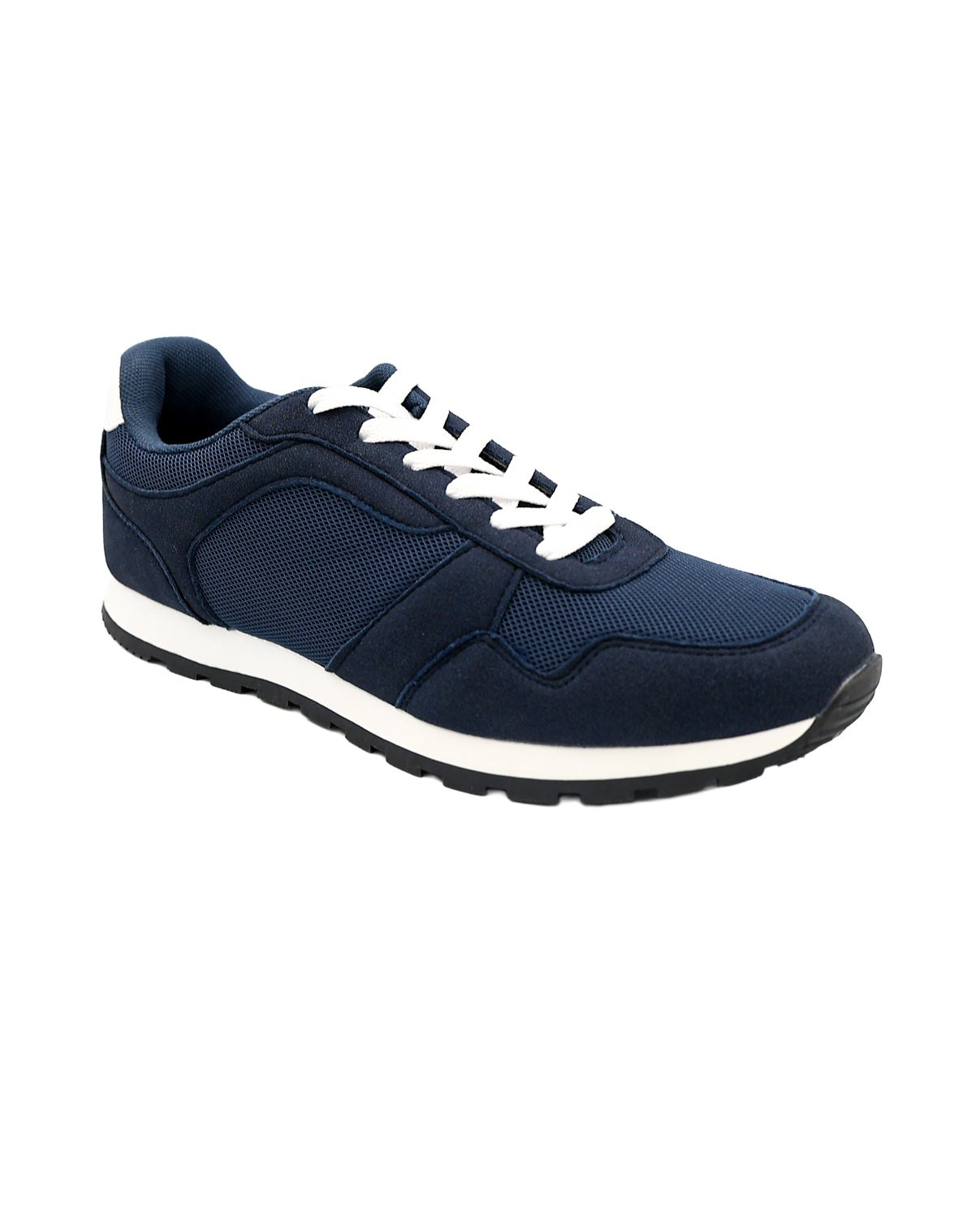 Navy Lace Up Mesh Sneaker