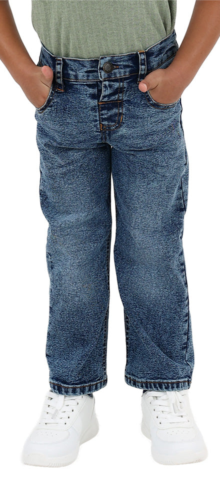 Straight Leg Light Indigo Stretch Jeans