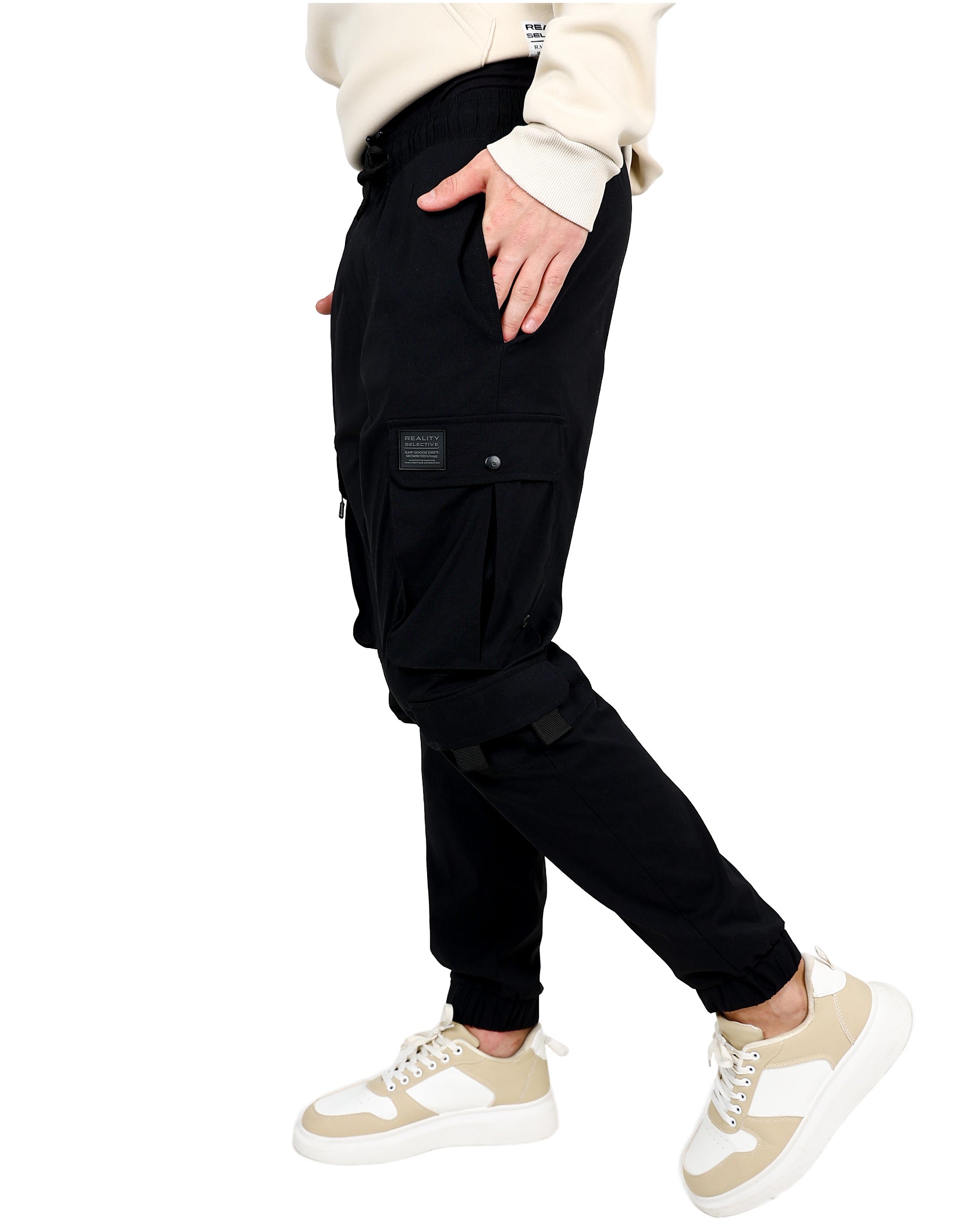 Black Ripstop Stretch Cargo Jogger