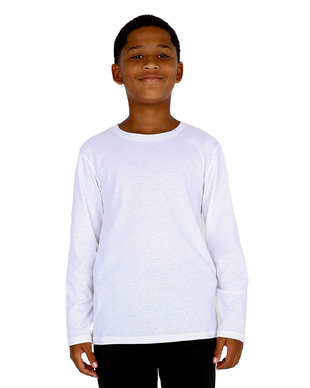 White Long Sleeve Cotton Crew Neck T-Shirt