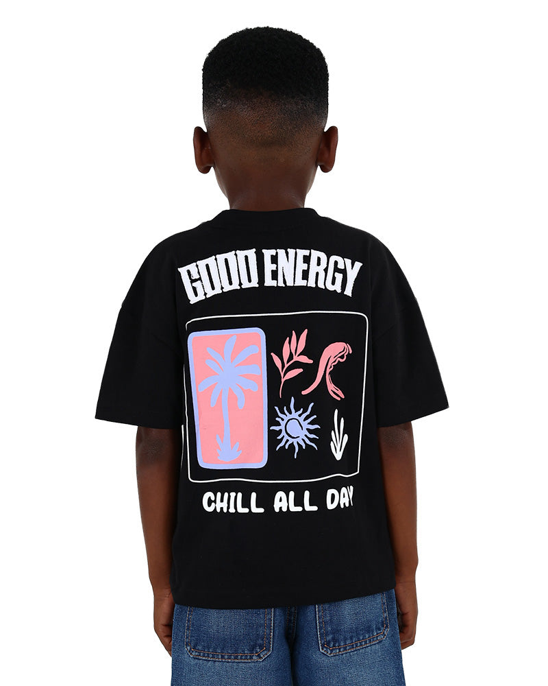 Short Sleeve Good Energy Graphic Print T-Shirt