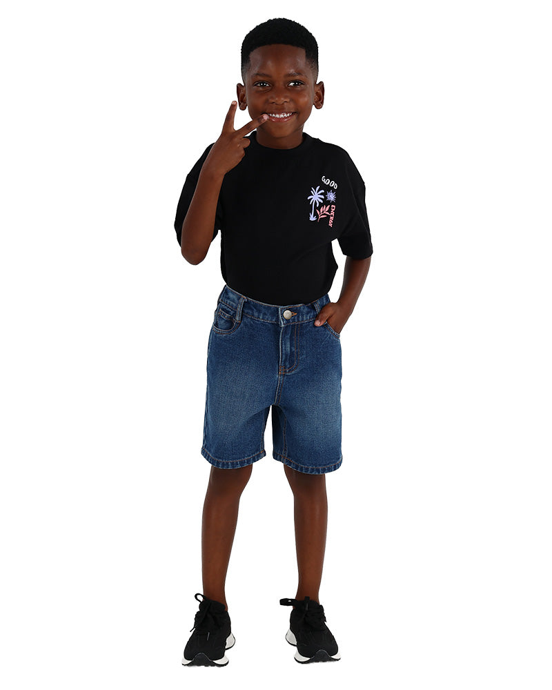 Medium Indigo Baggy Denim Shorts