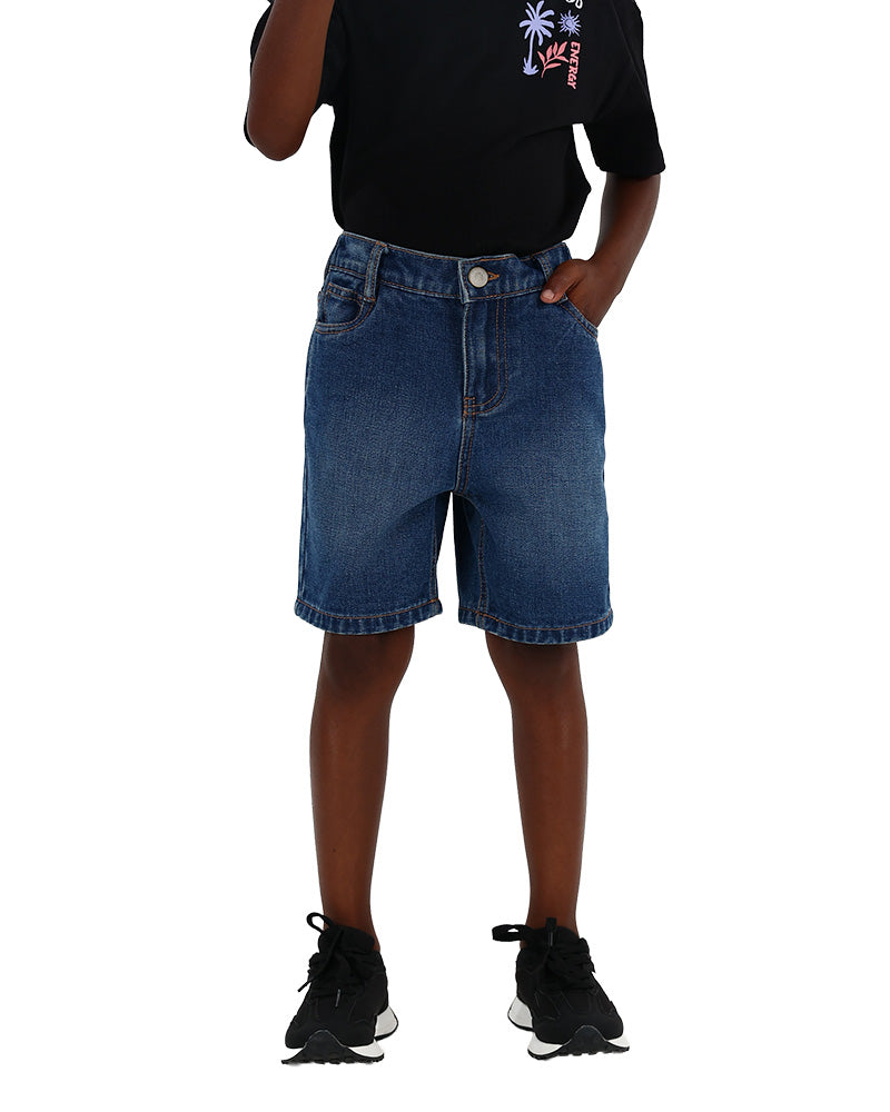 Medium Indigo Baggy Denim Shorts