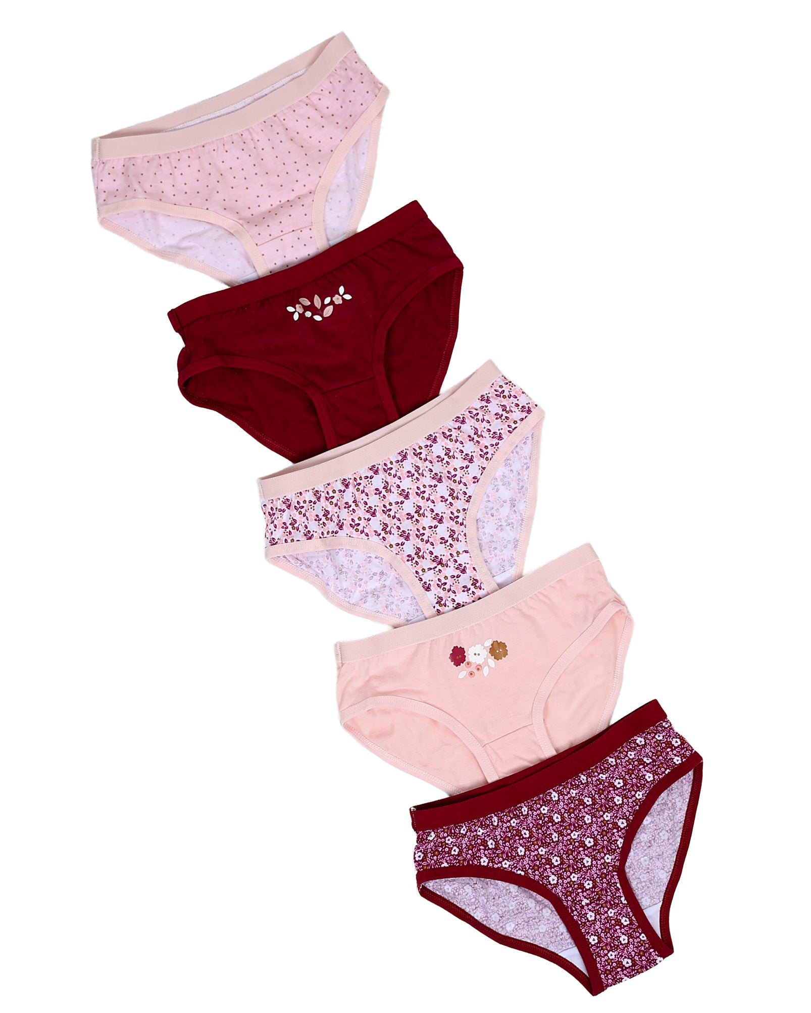 5 Pack Floral & Polka Dot Panties