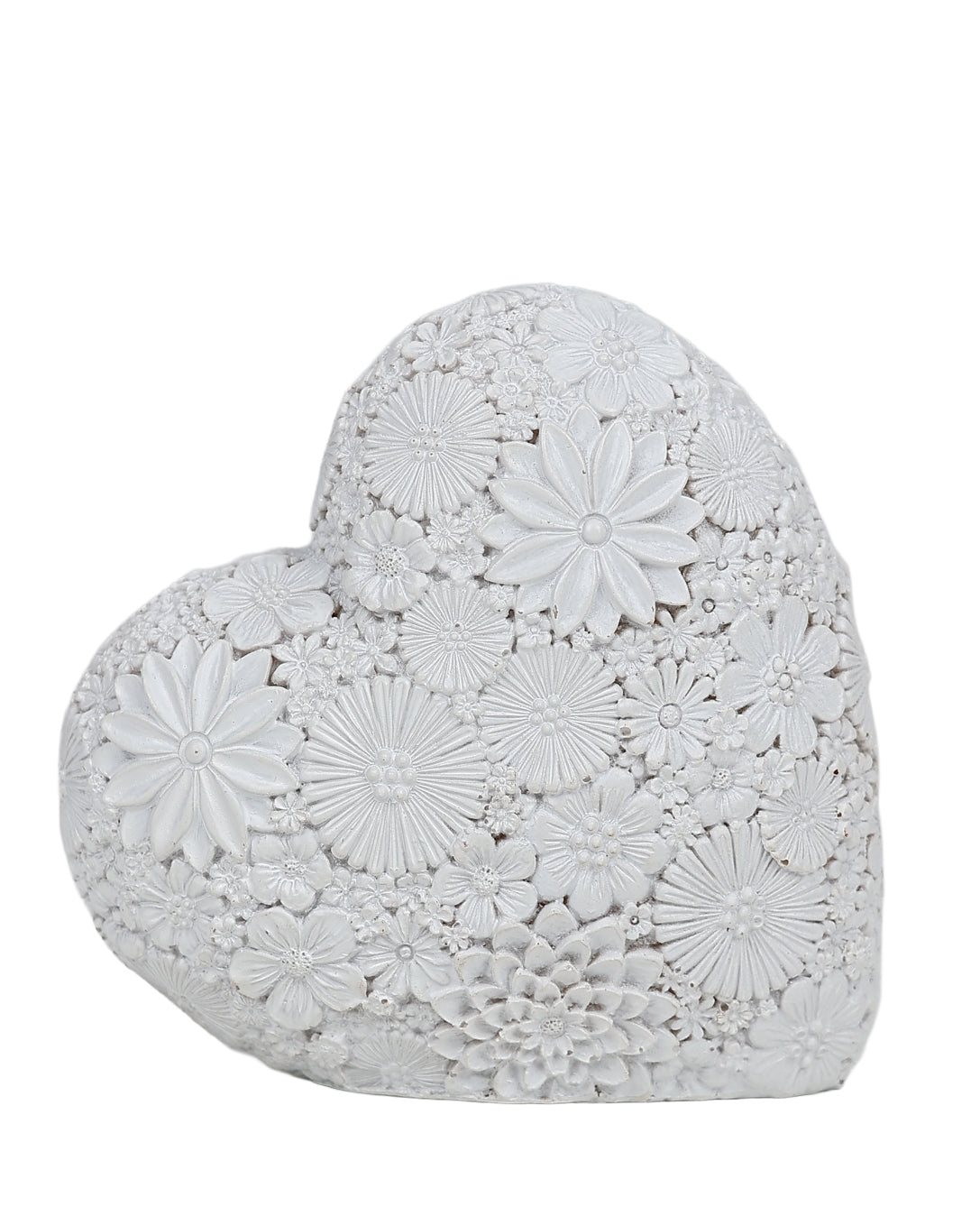 White Floral Heart Ornament