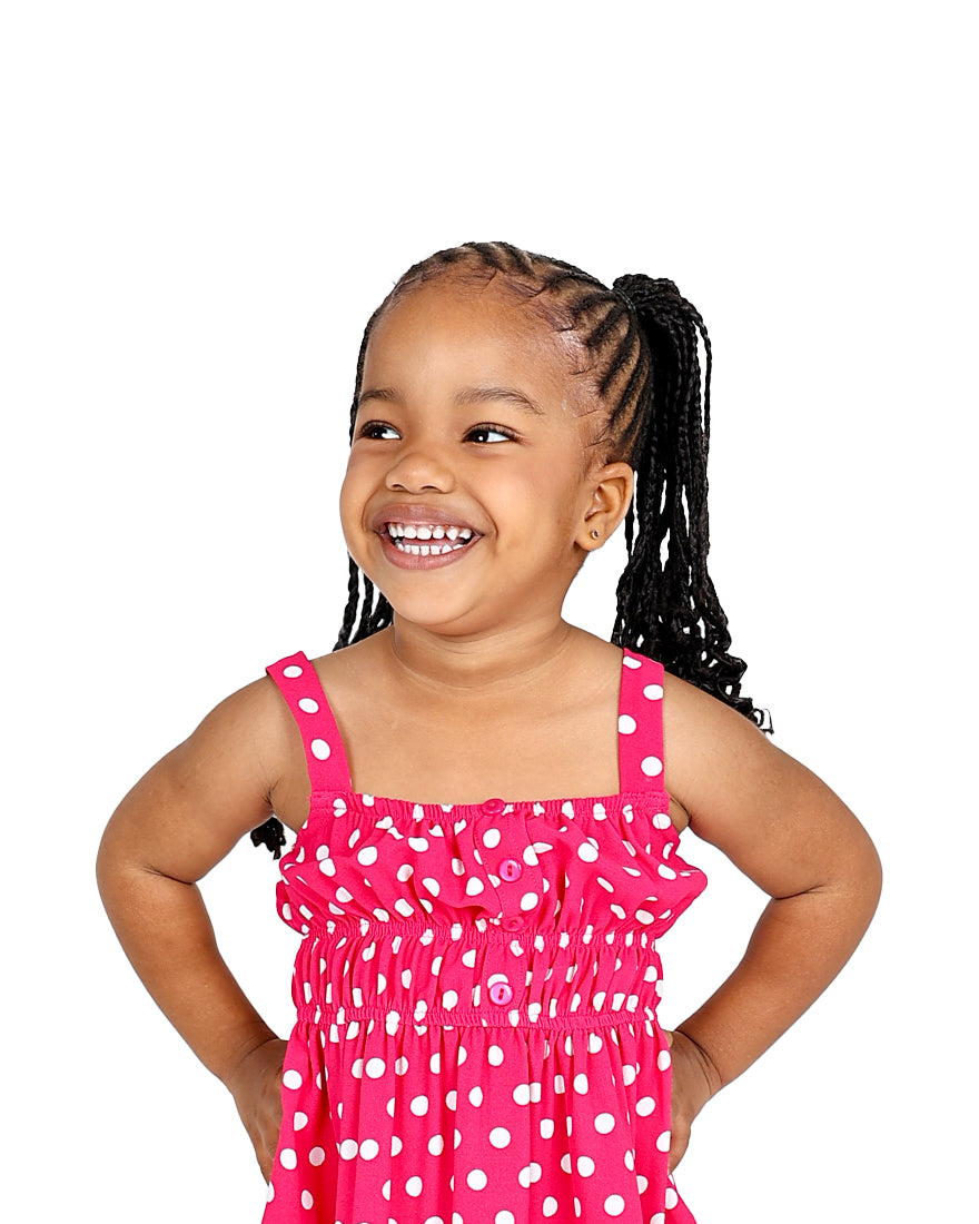 Sleeveless Pink Polka Dot Dress