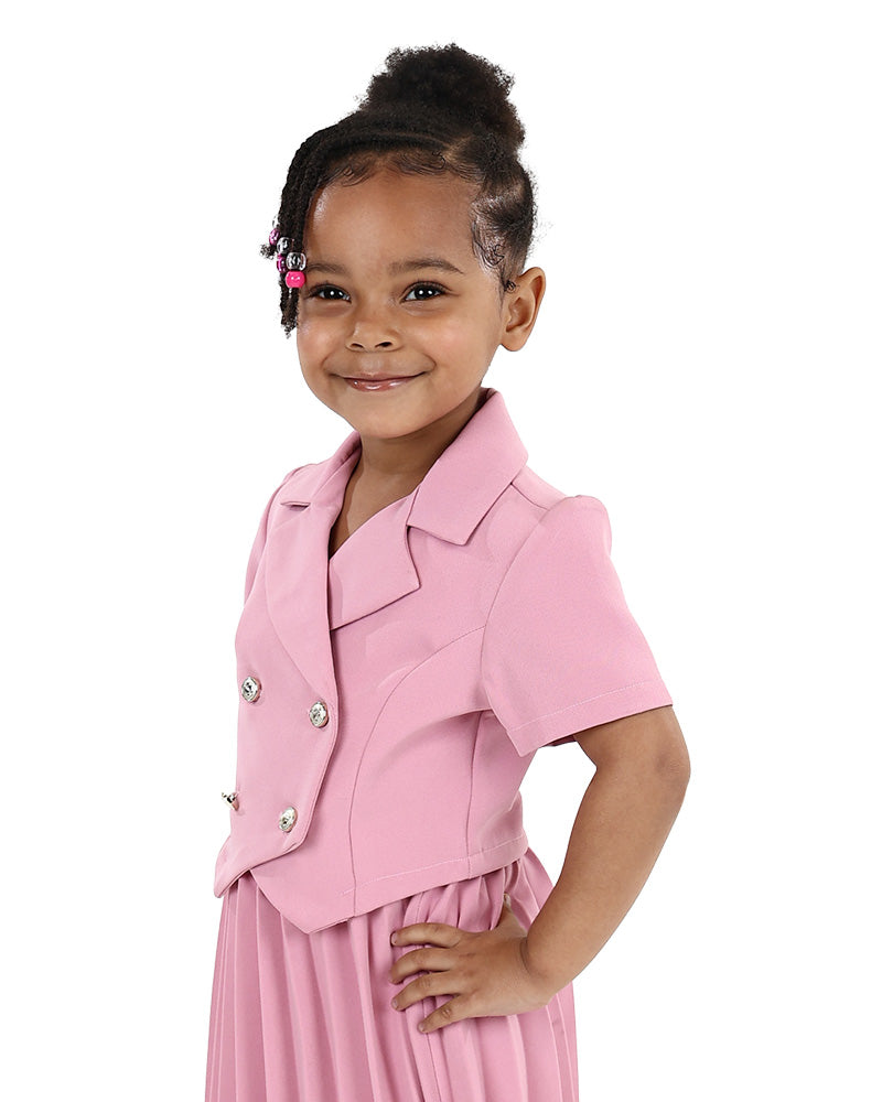 Short Sleeve Double Breasted Cropped Jacket