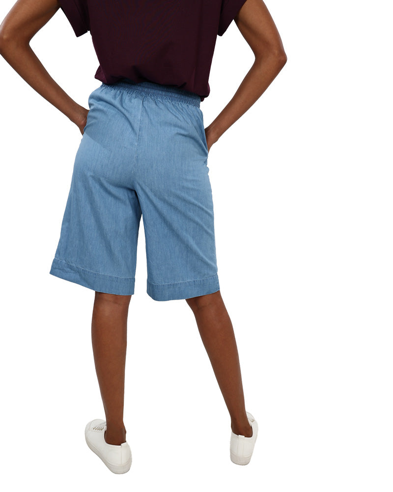 Elasticated Denim Bermuda Shorts