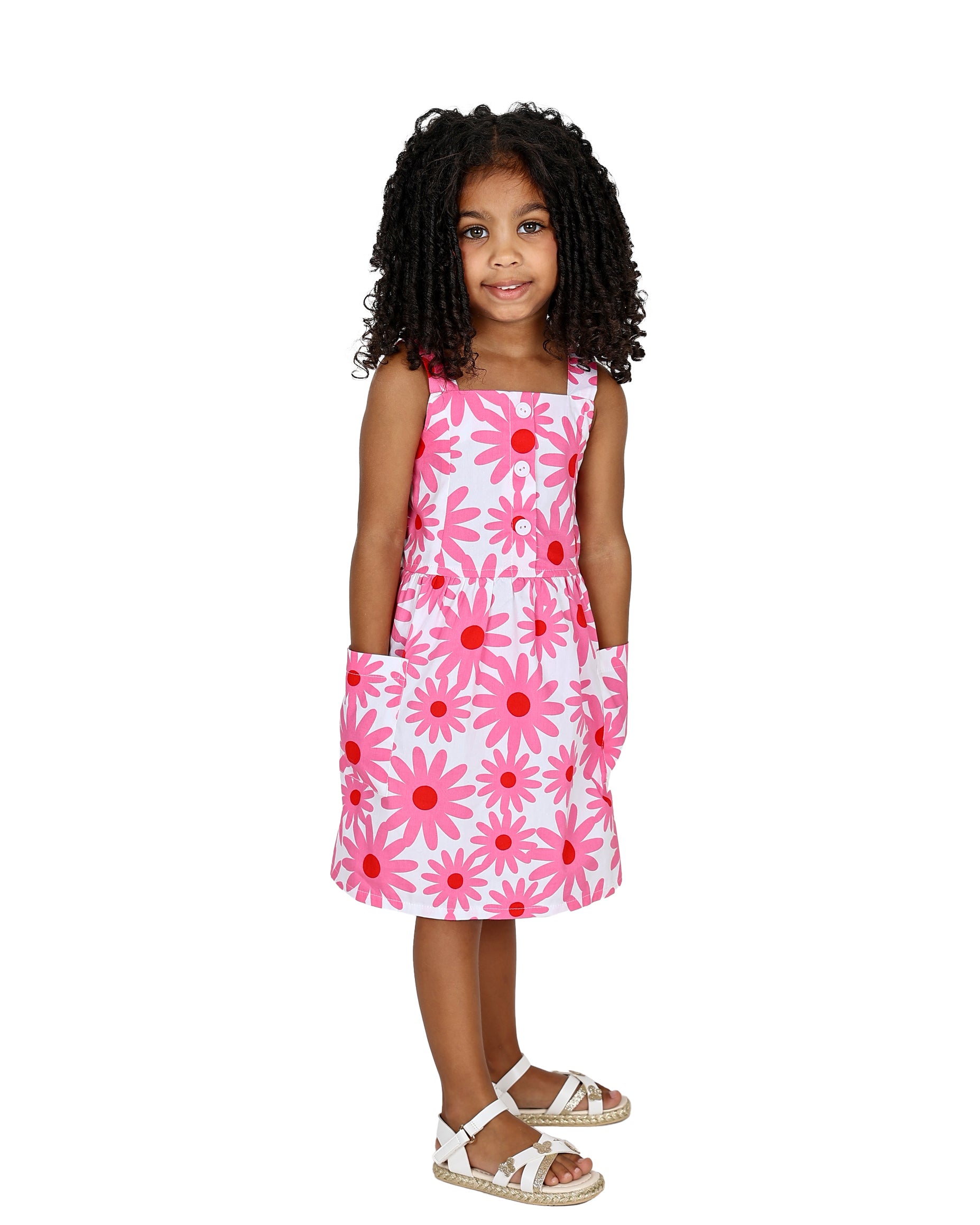 Sleeveless Daisy Print Dress