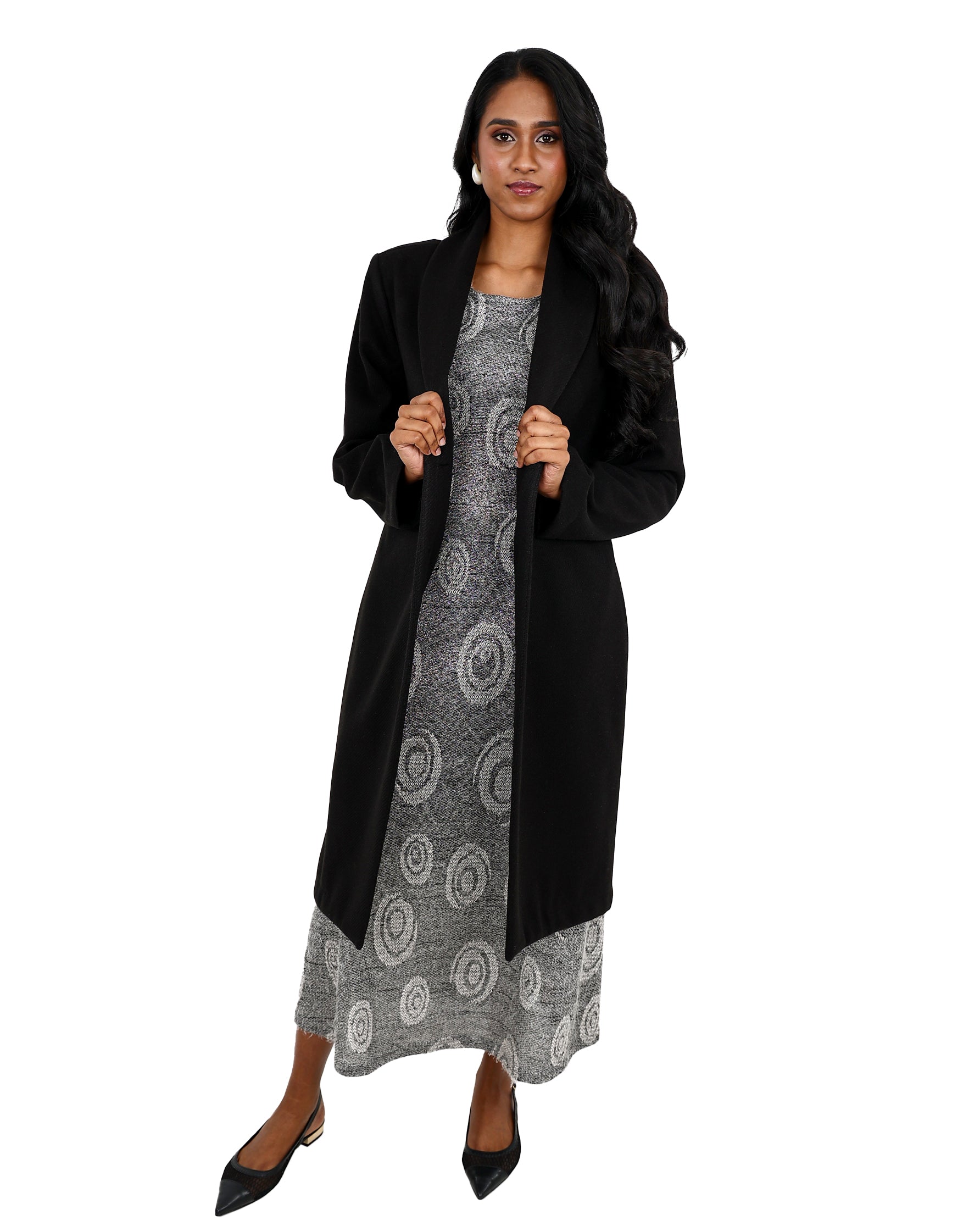 Black Twill Melton Coat