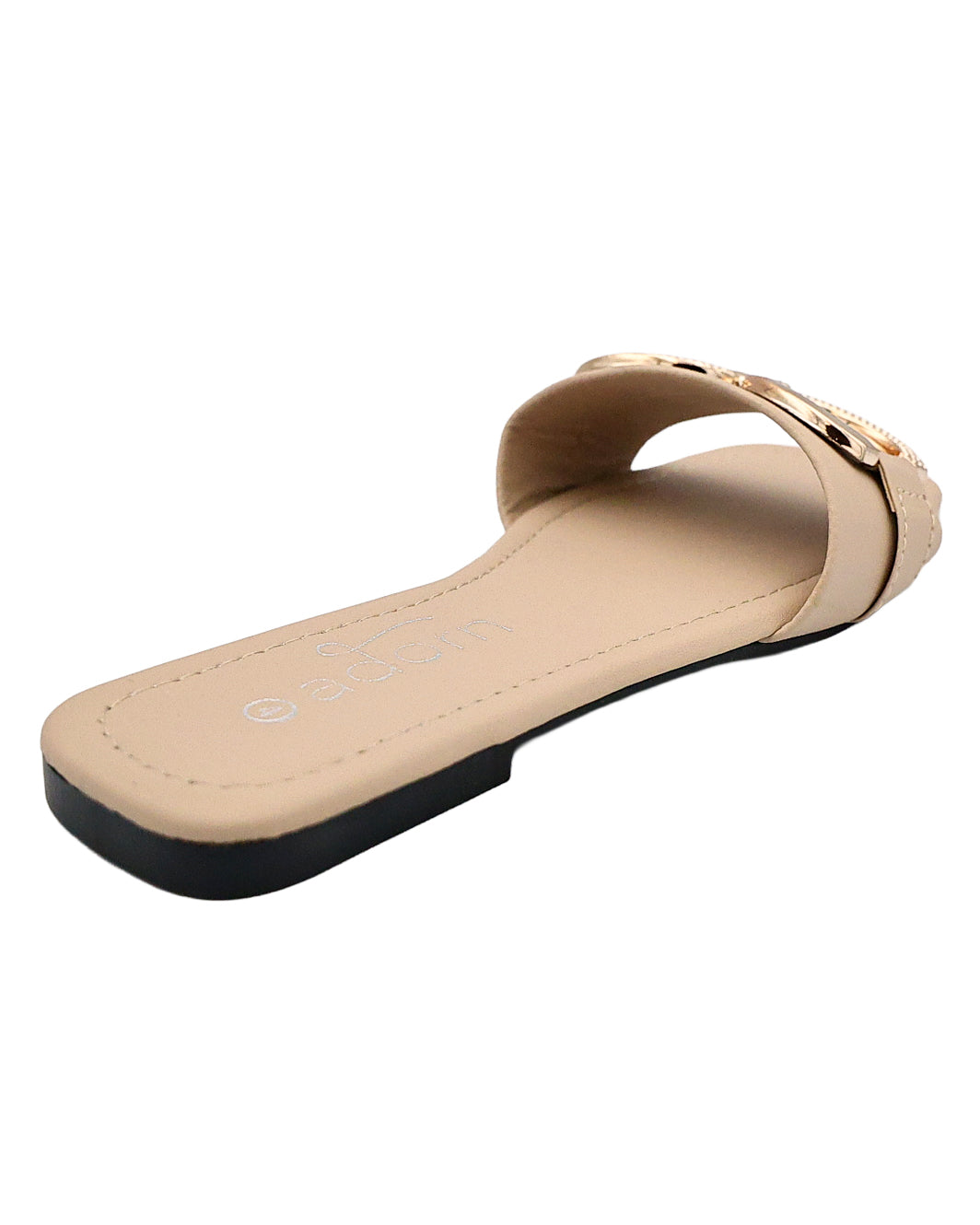 Bone Mule With Gold Buckle Accents