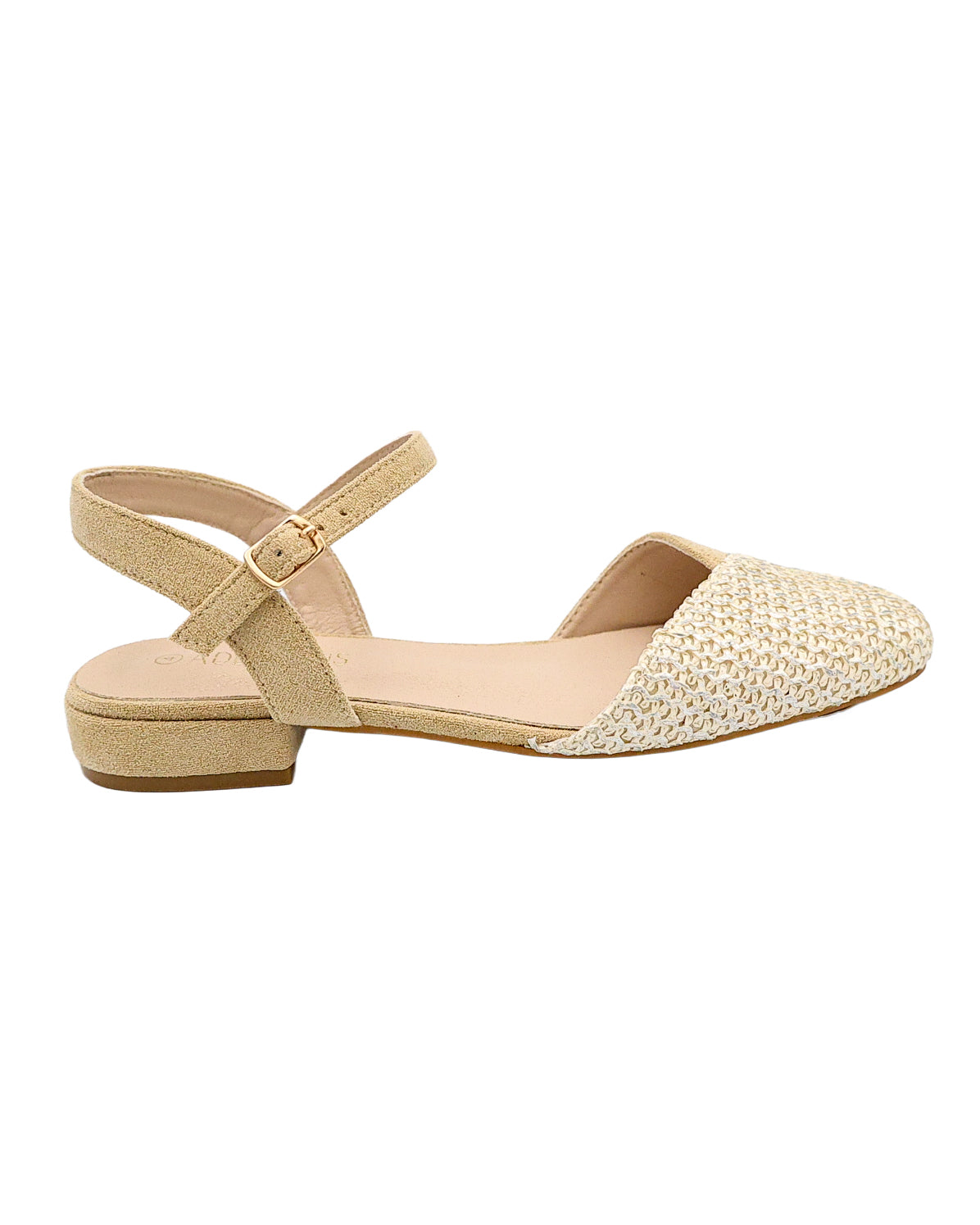 Woven Ankle Strap Pump