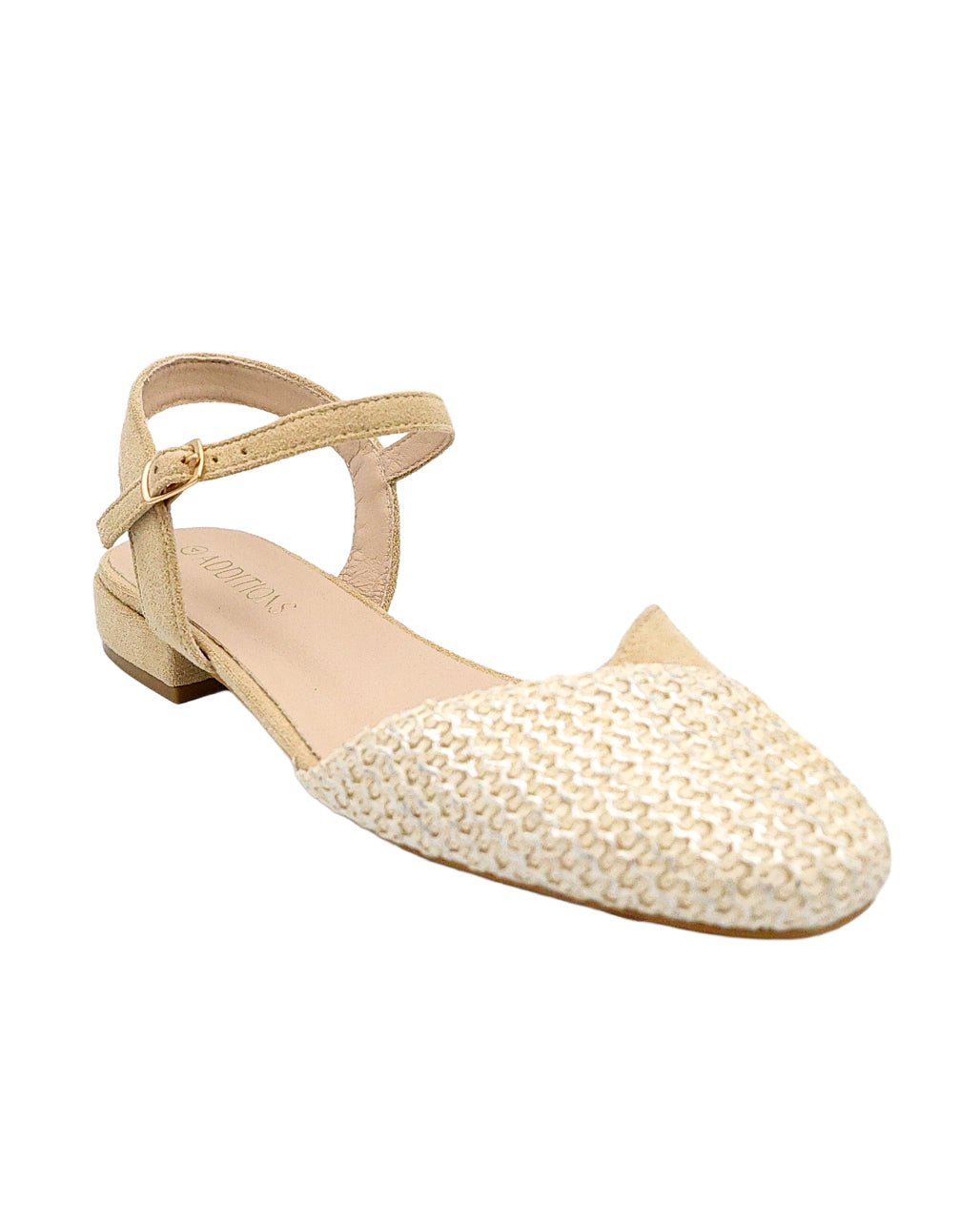 Woven Ankle Strap Pump