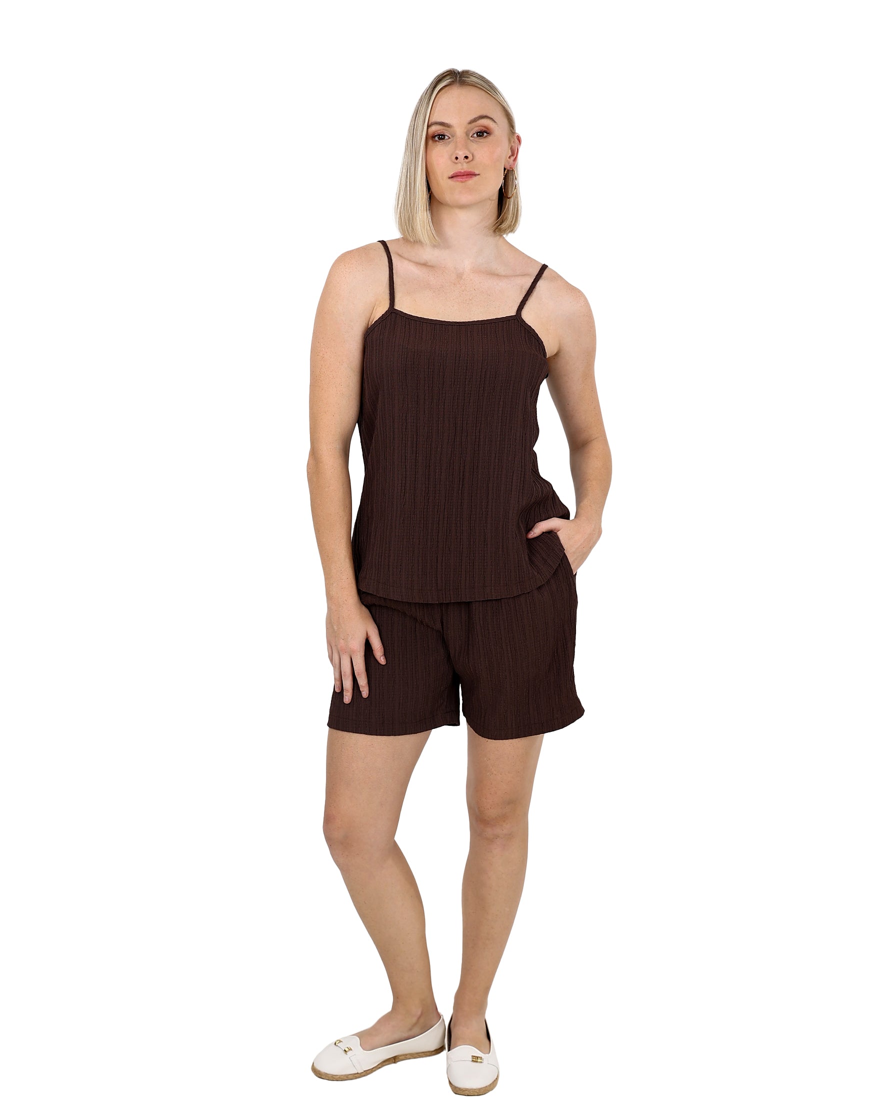 Strappy Chocolate Crinkle Blouse