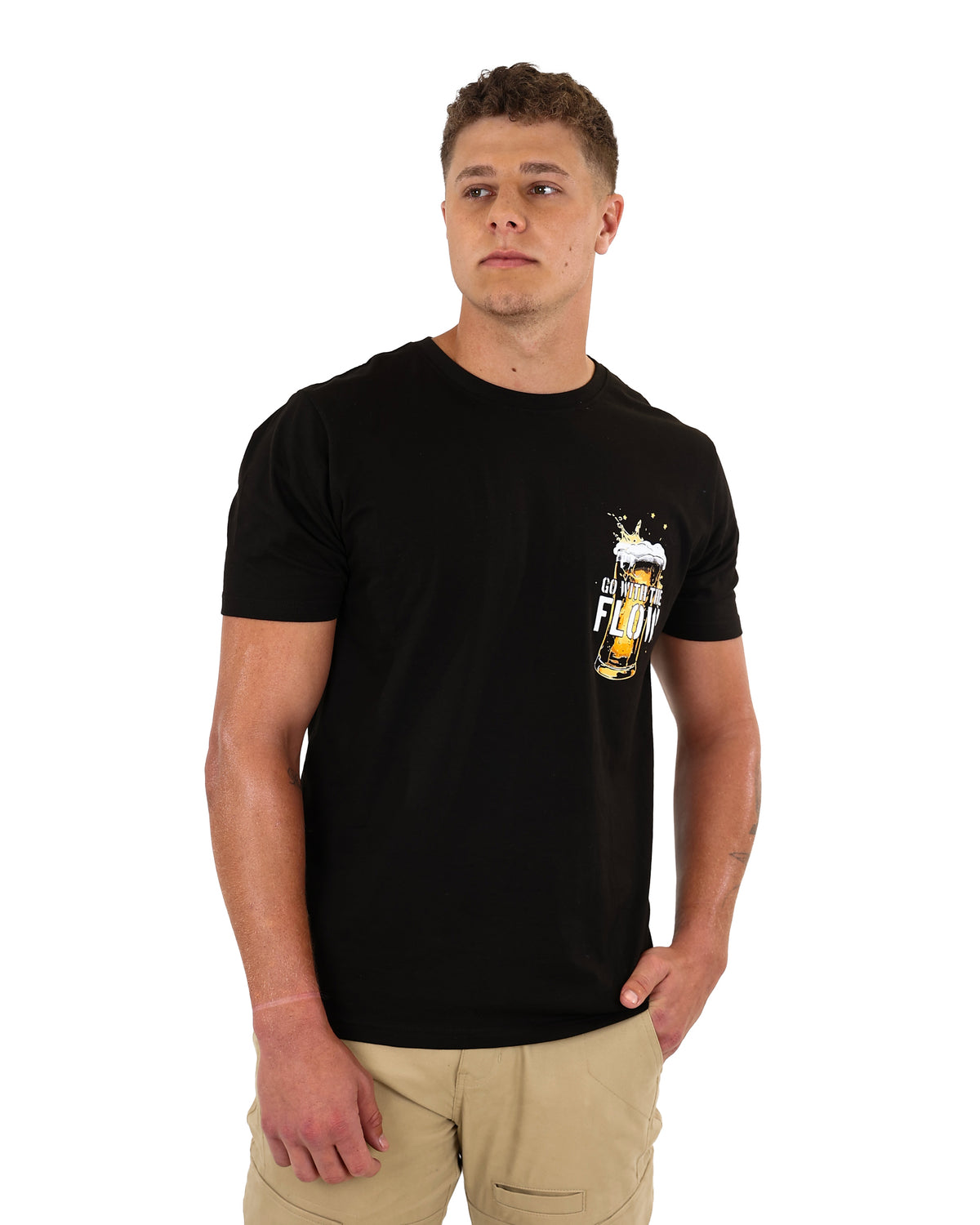Short Sleeve Black Go With The Flow Graphic T-Shirt