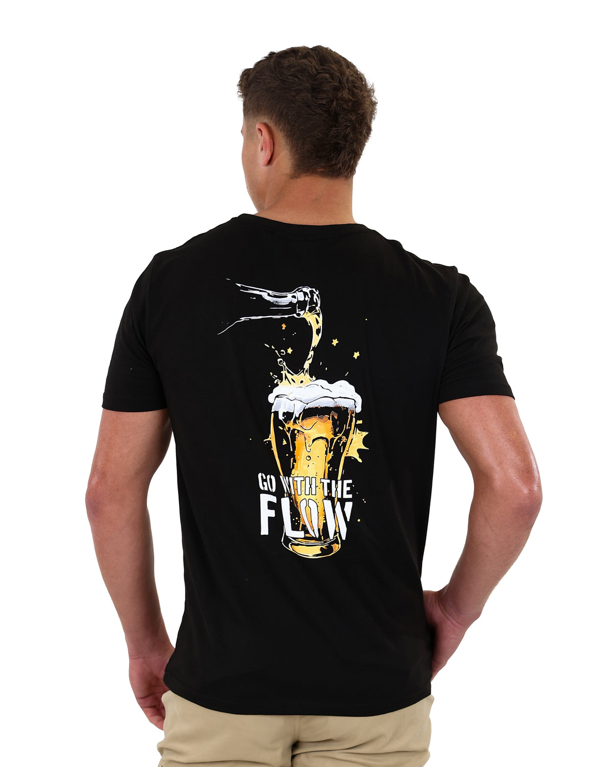 Short Sleeve Black Go With The Flow Graphic T-Shirt