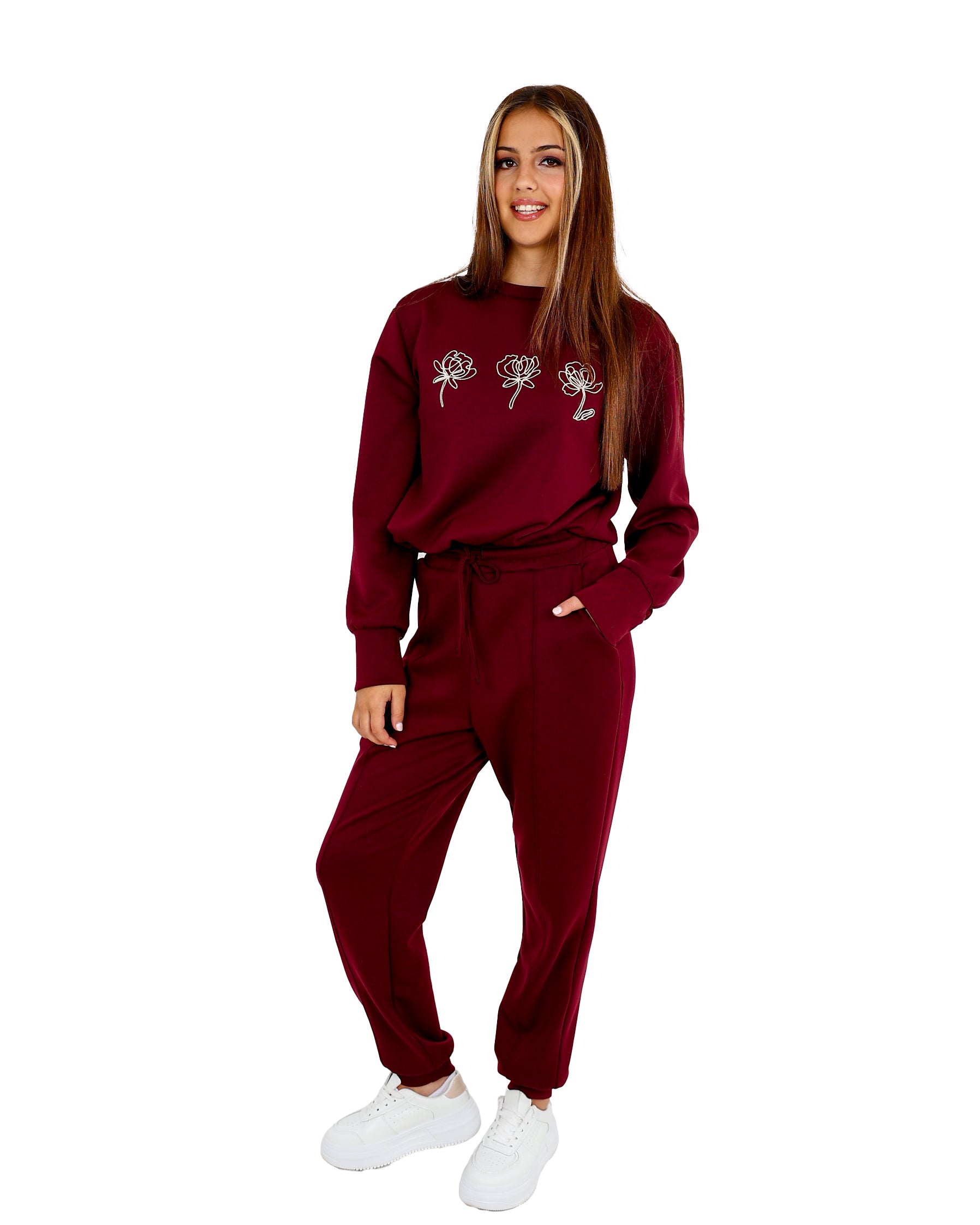 Burgundy Co-Ord Scuba Joggers