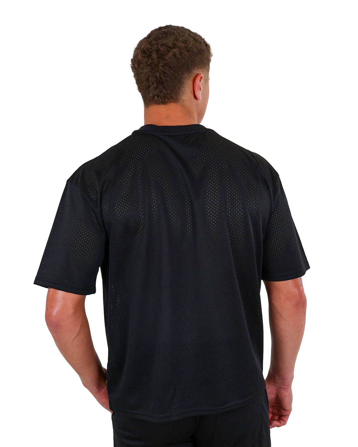 Short Sleeve Black 17 Graphic Boxy Birdseye T-Shirt