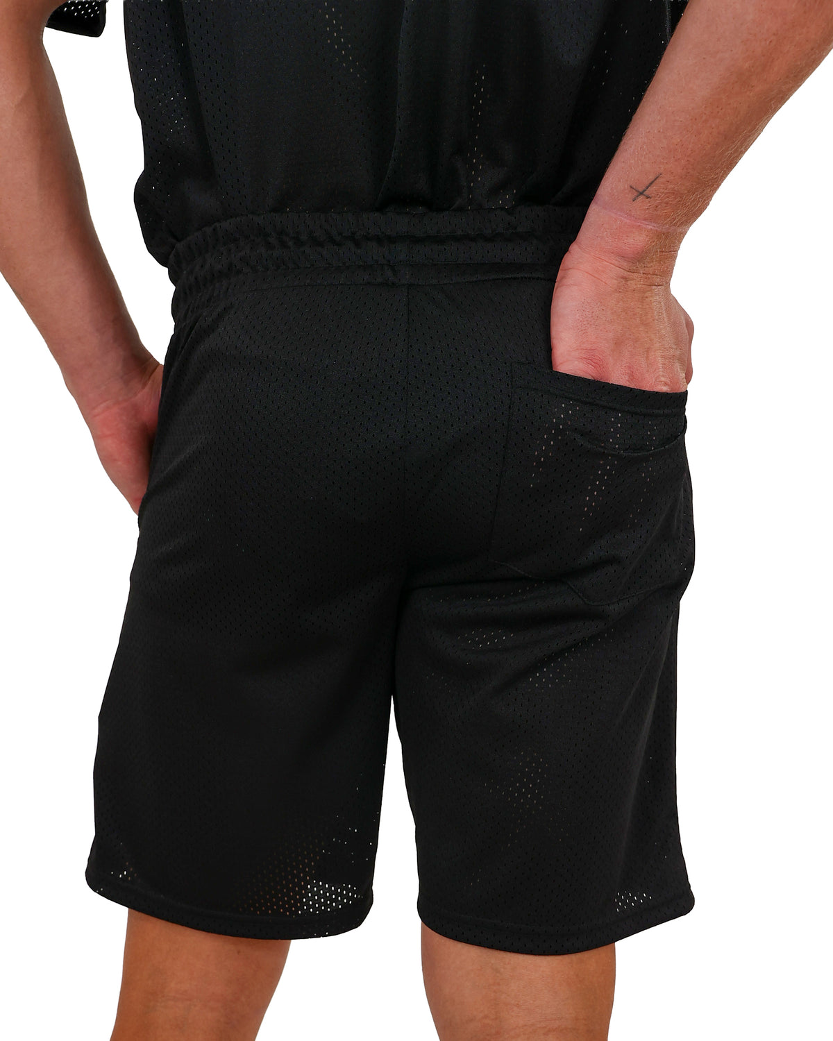 Black 17 Graphic Pull Up Birdseye Shorts