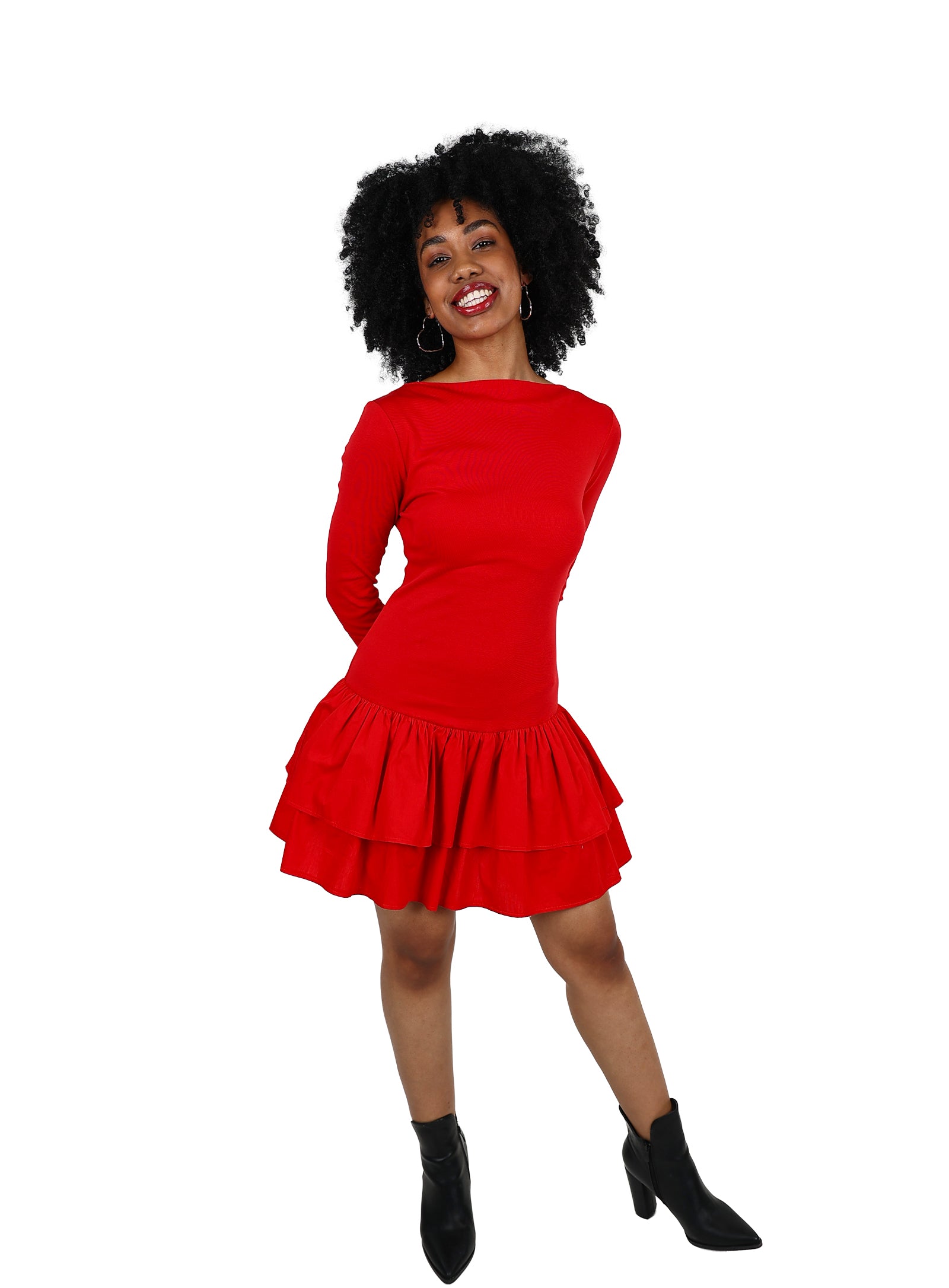 Long Sleeve Layered Mini Dress